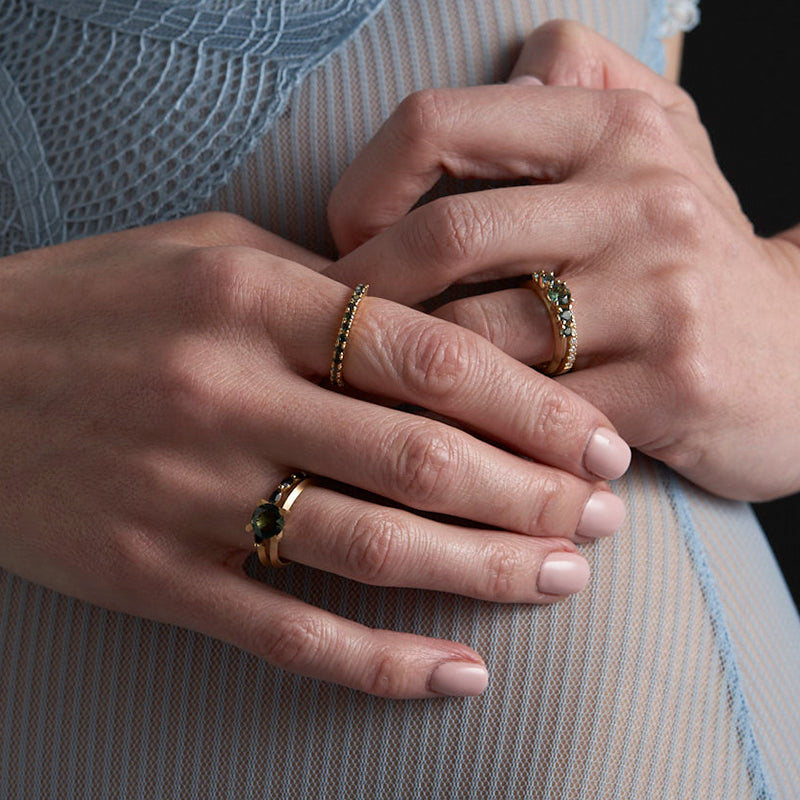 United by Design: Perfect Pairing with Melanie's Sapphire Wedding Bands