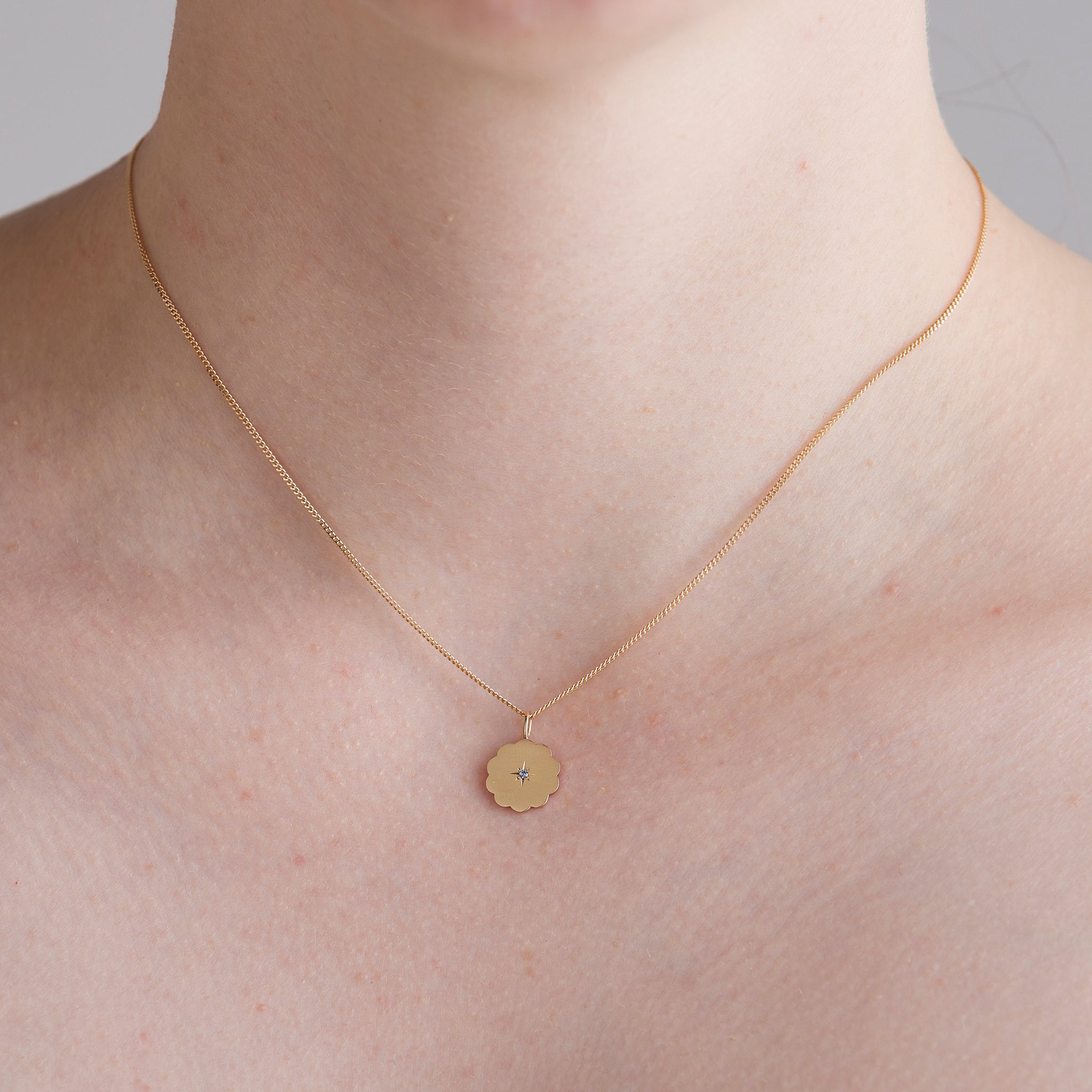 Birthstone Amulet Pendant Gold - Cloud