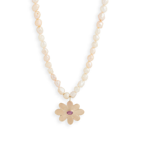 Daisy & Pearls Necklace by Anna Marrone