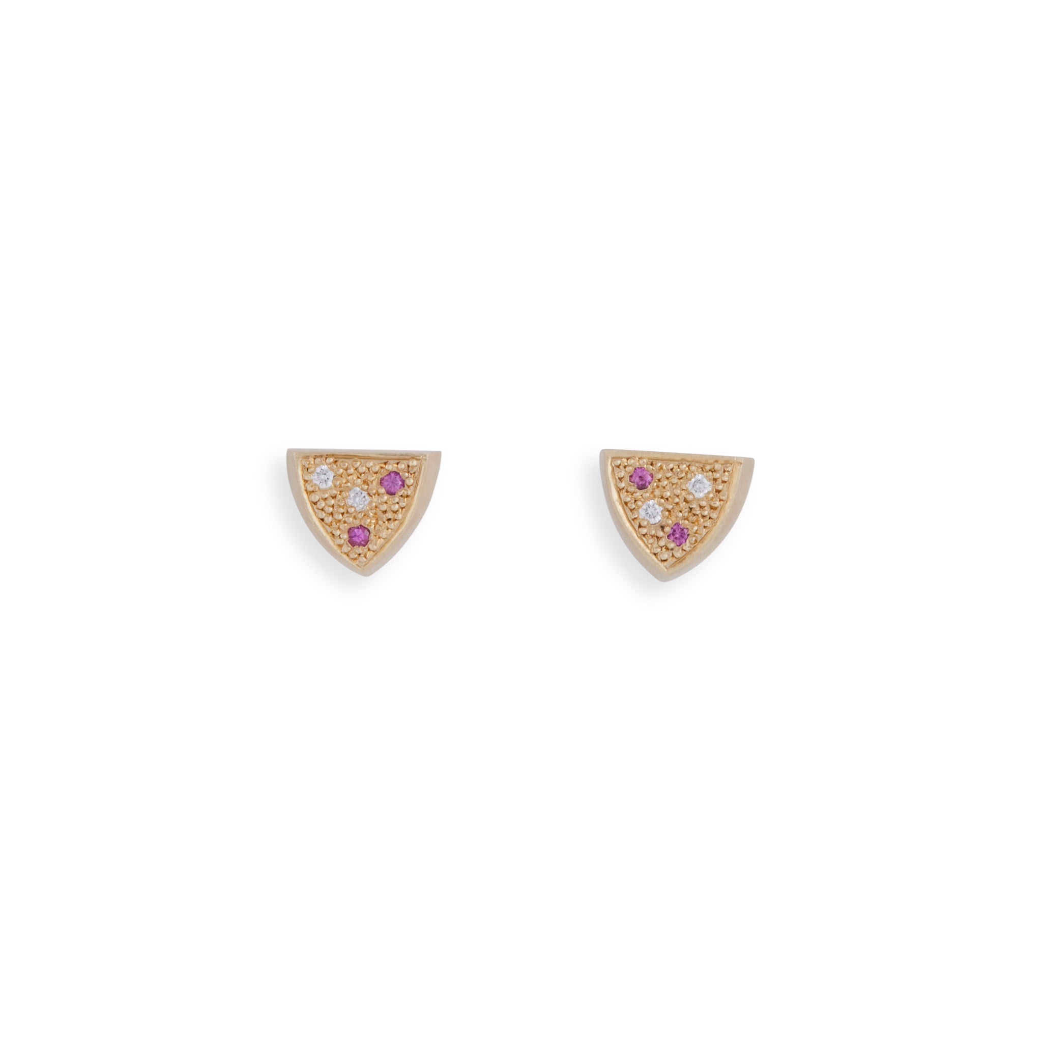 Fuchia Triangle Studs