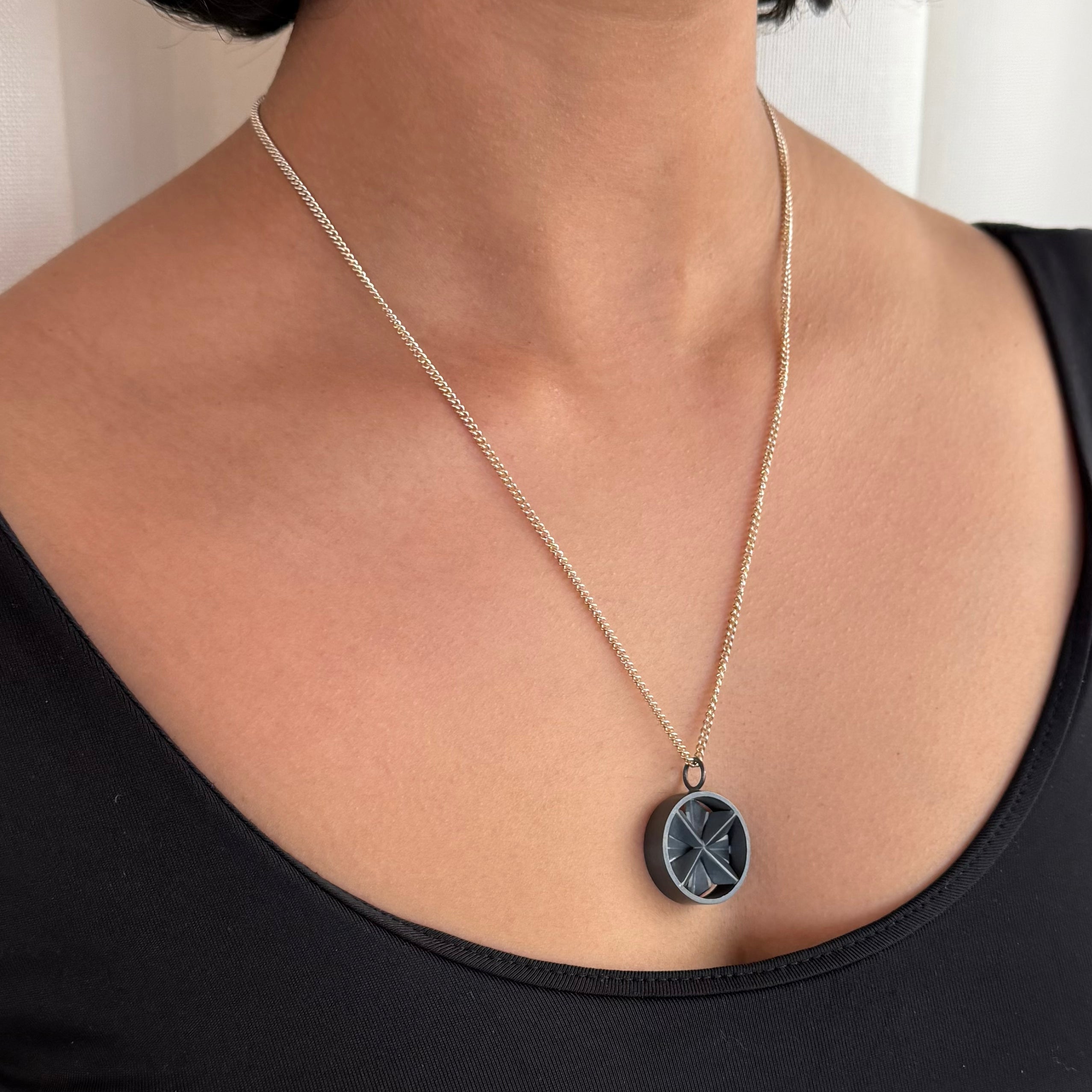 Pleated Flower Pendant