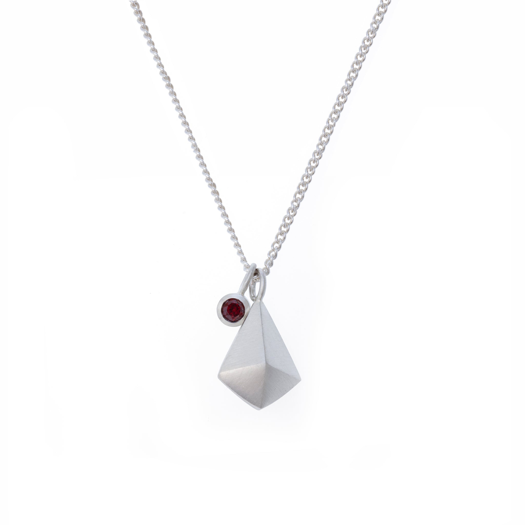 Geometric Charm Almandine Pendant
