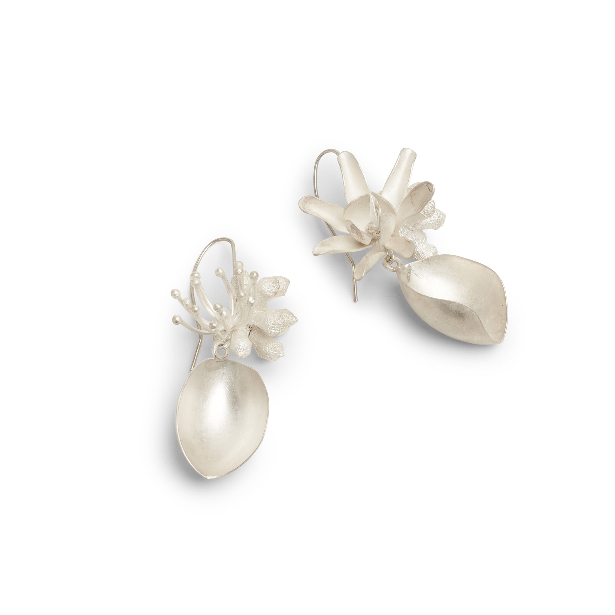 Large Silver Native Bouquet Earrings