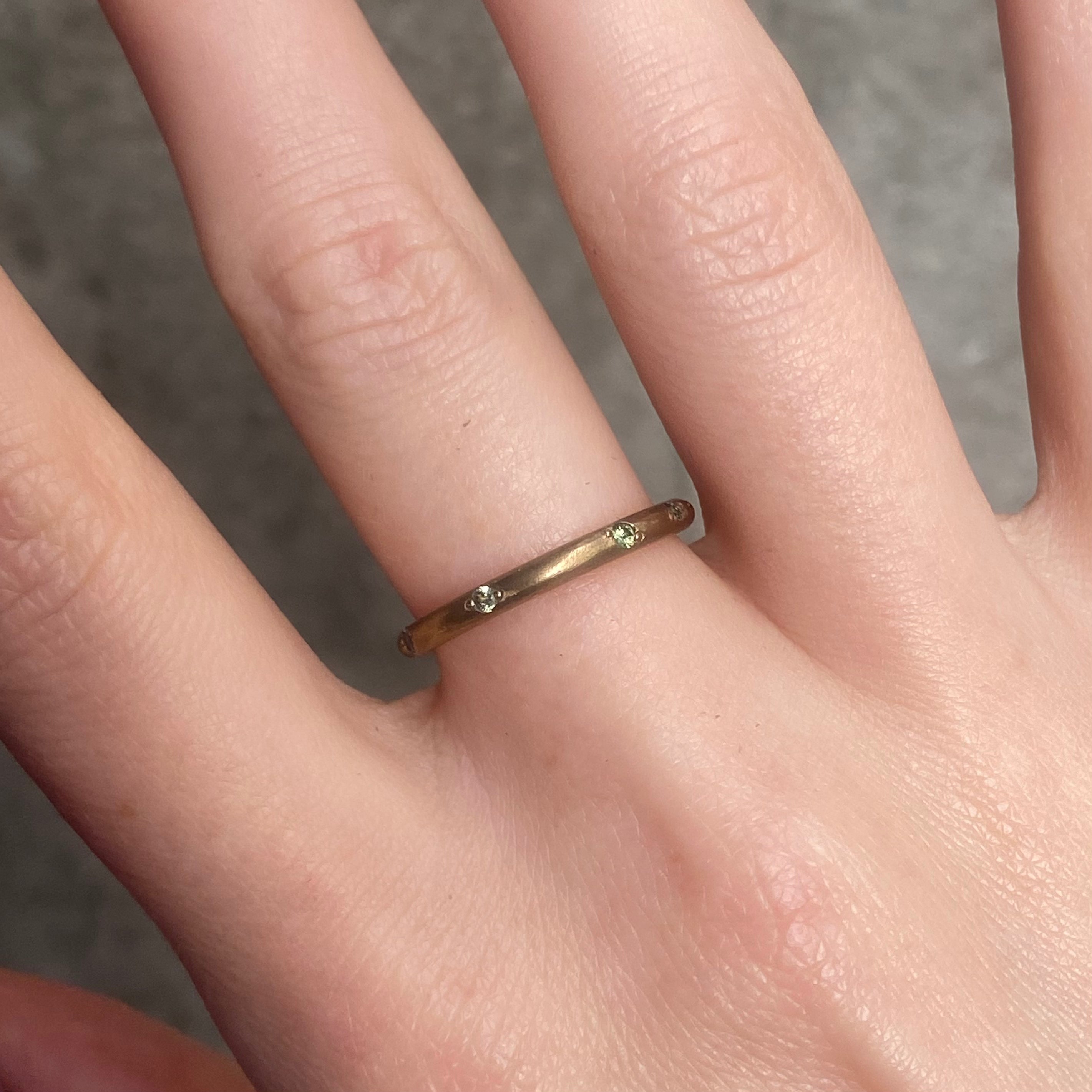 Blue and Green Australian Sapphire Stacking Ring