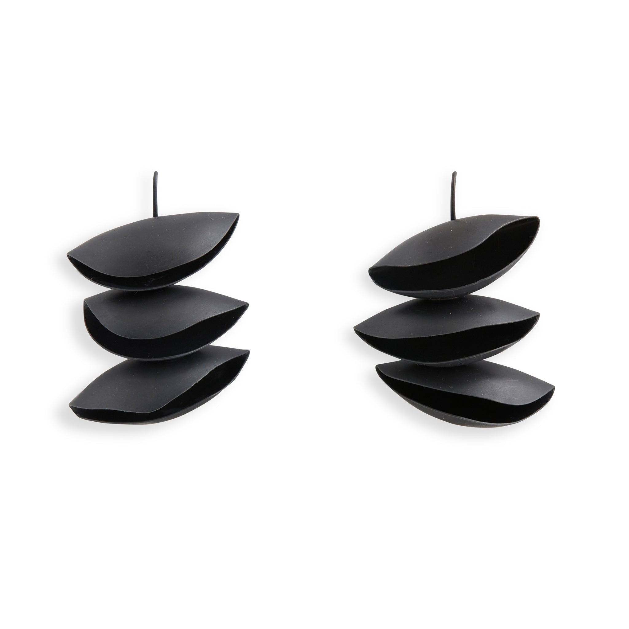 Oxidised Large Triple Seed Pod Earrings
