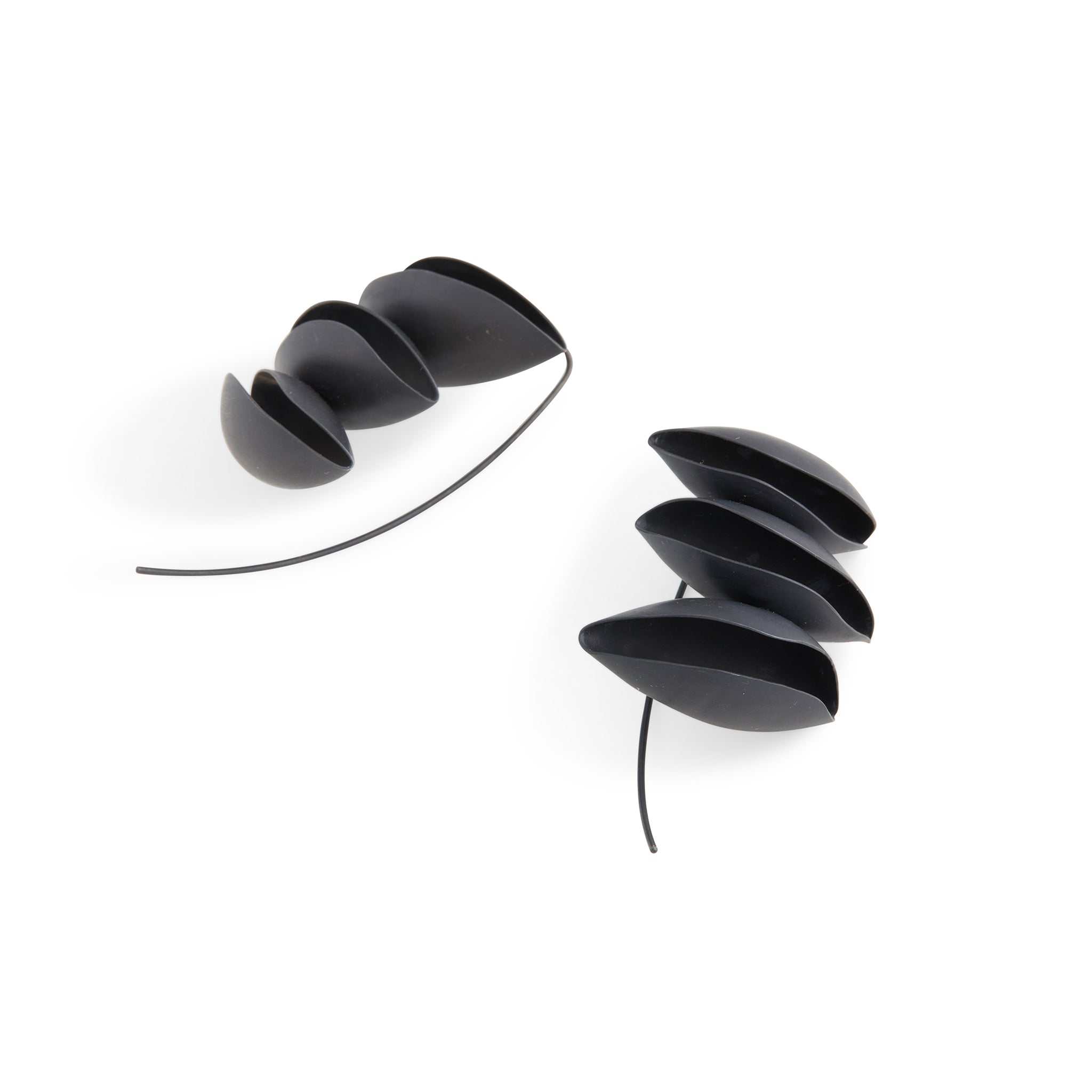 Oxidised Large Triple Seed Pod Earrings