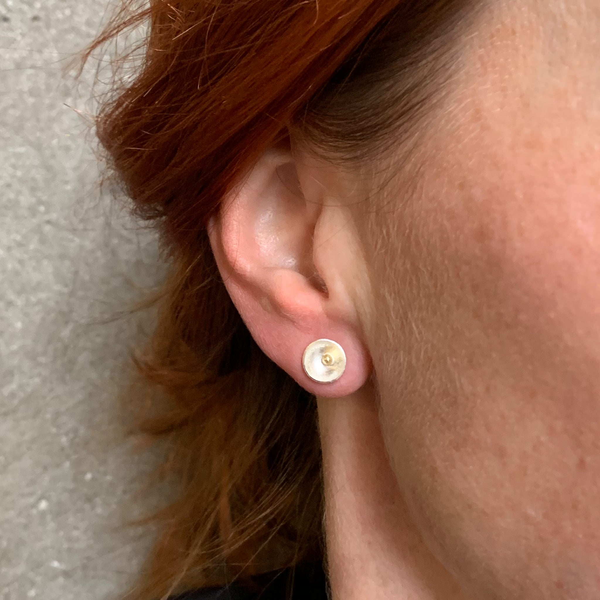 Hammered Cup Studs - Small Earrings