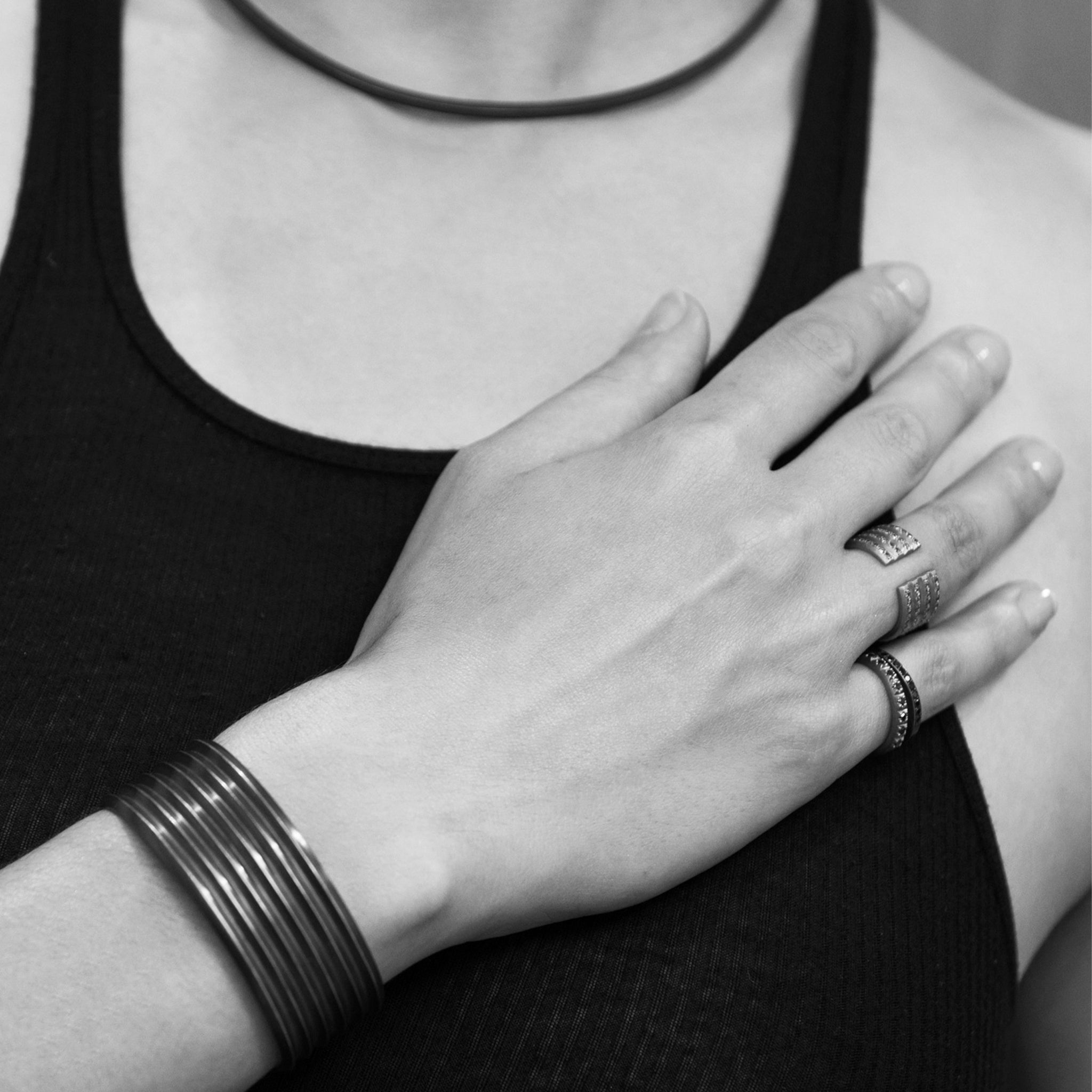 Knife Edge 6 Cuff Bangle