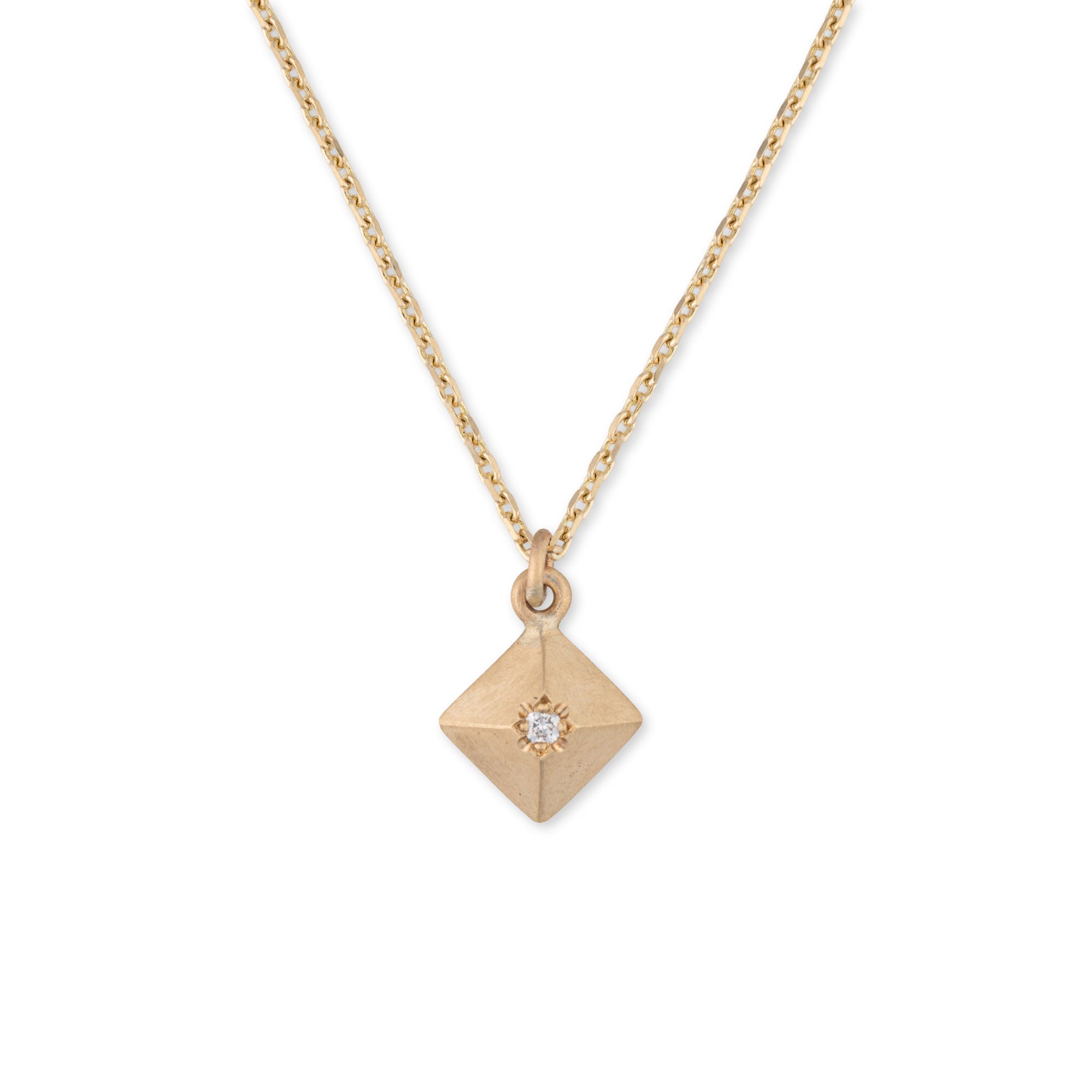 Pyramid Diamond Charm Pendant