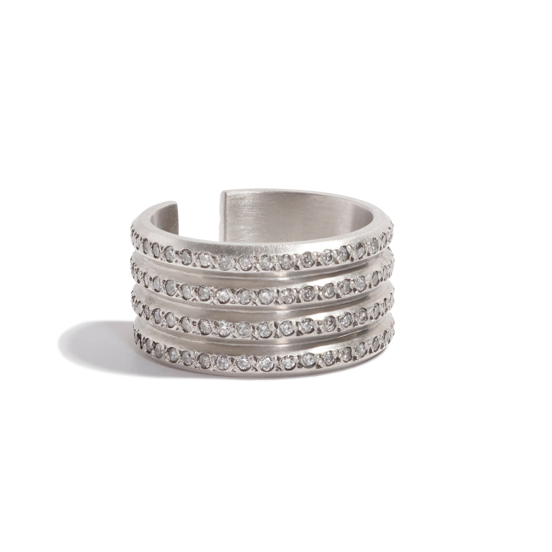 Ridge Grey Diamond Ring