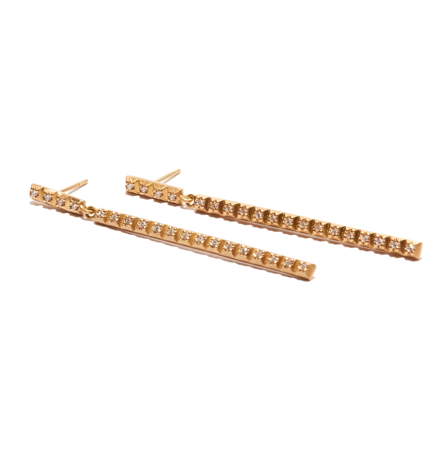 Long Diamond Line Earrings