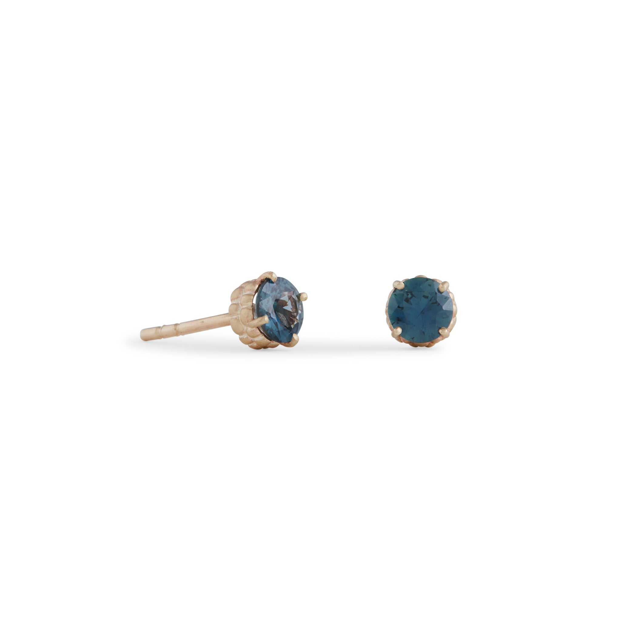 Harvest Teal Sapphire Studs Earrings
