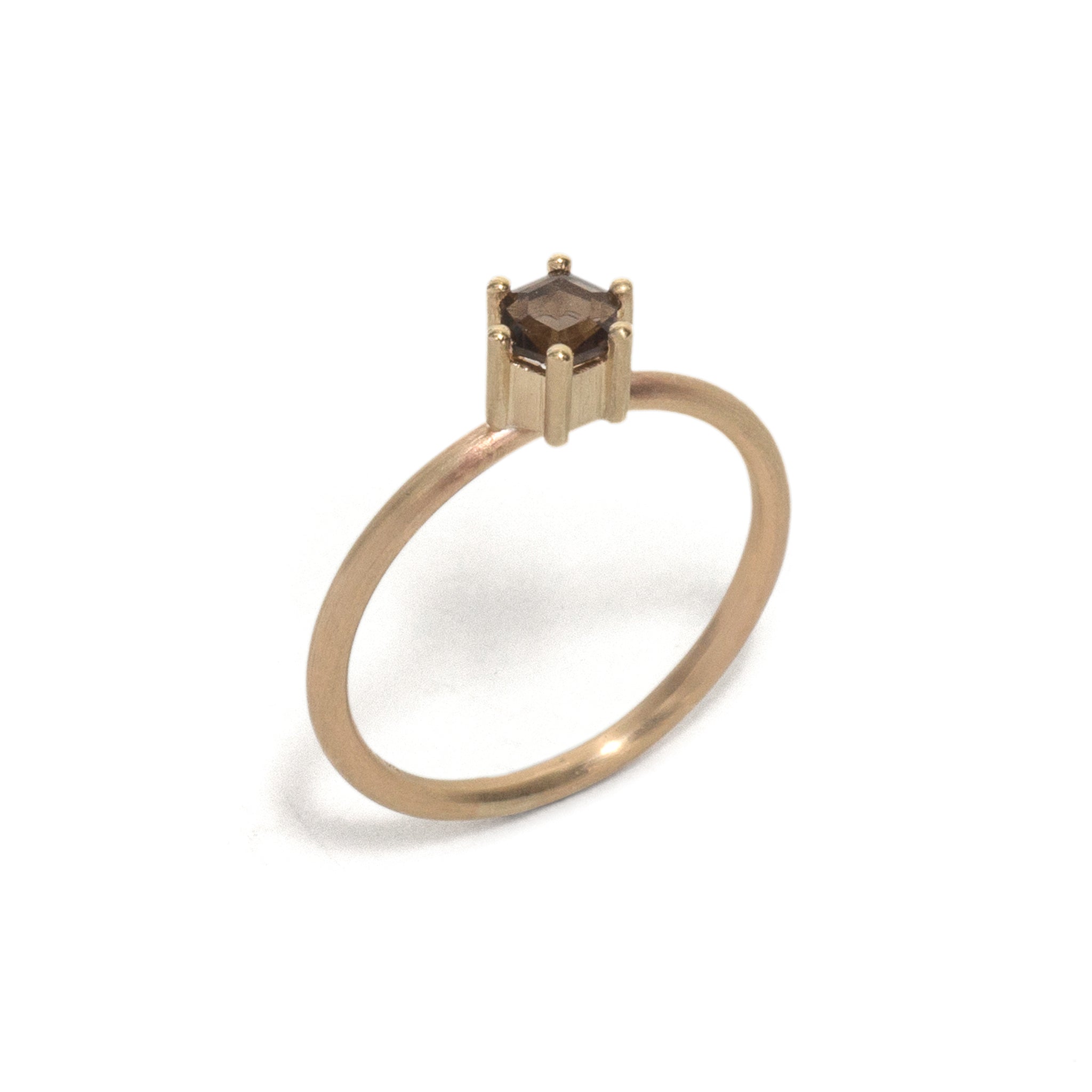 Hexagonal Step Cut Garnet Stacking Ring