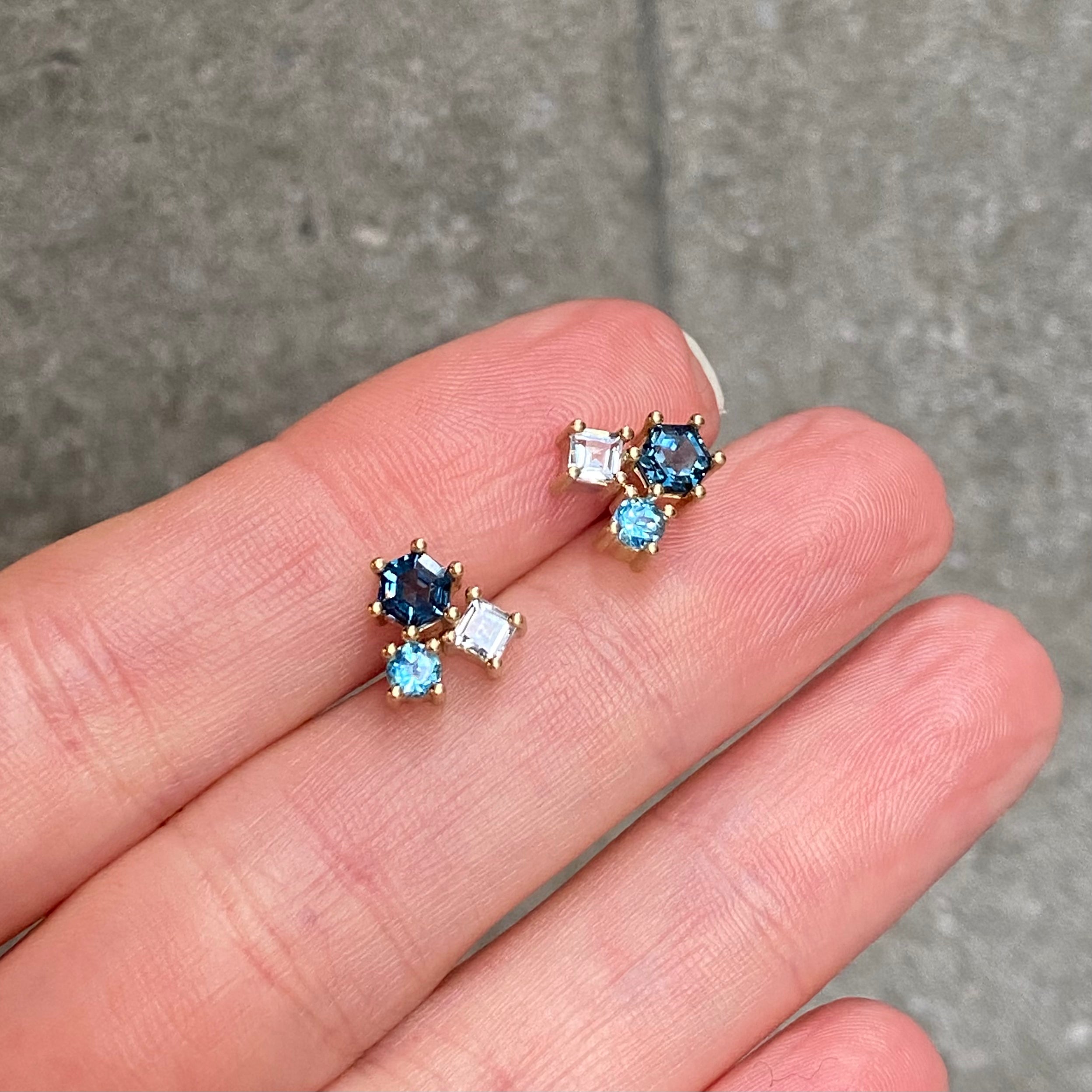 Cluster Topaz Earrings