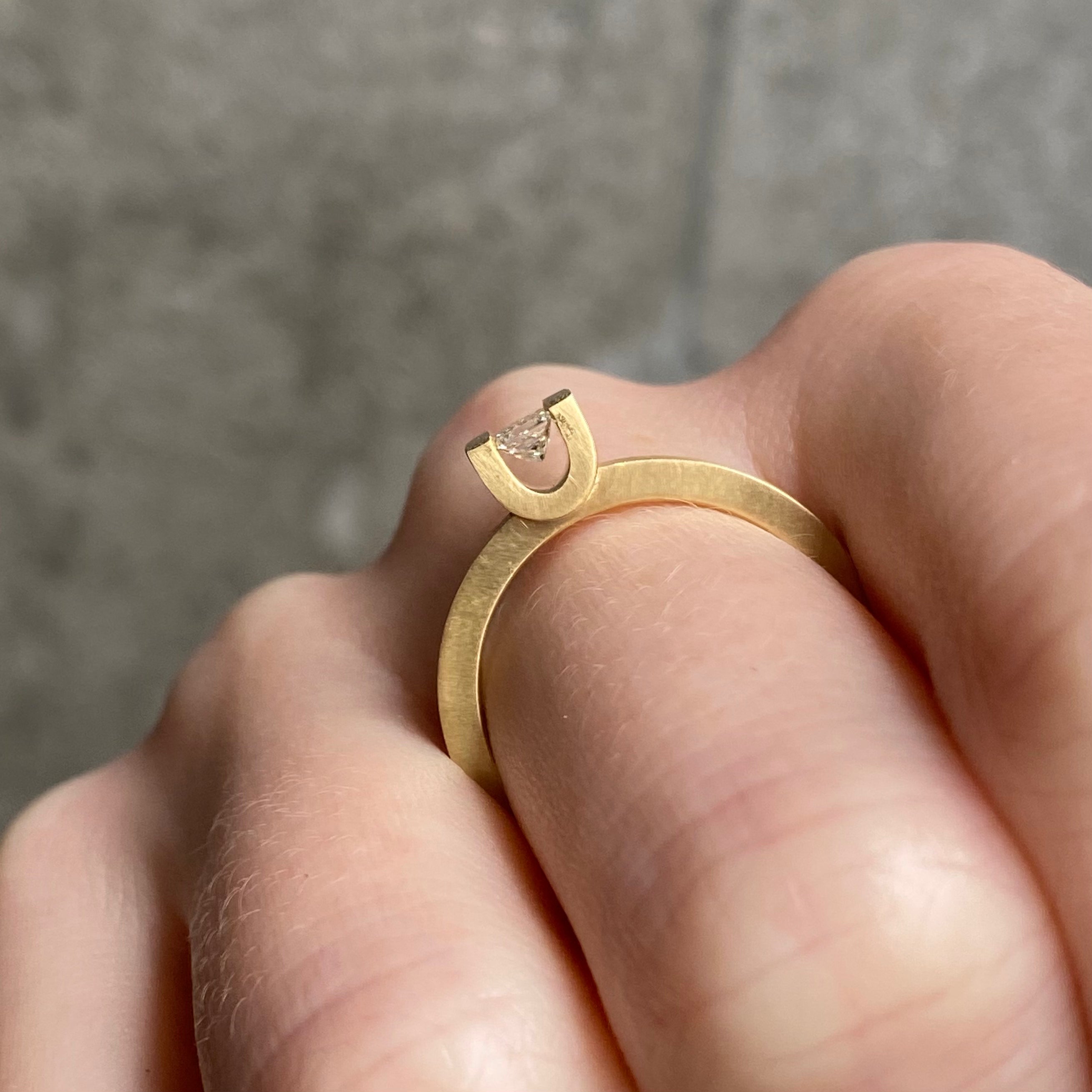 Curve High Set Diamond Ring