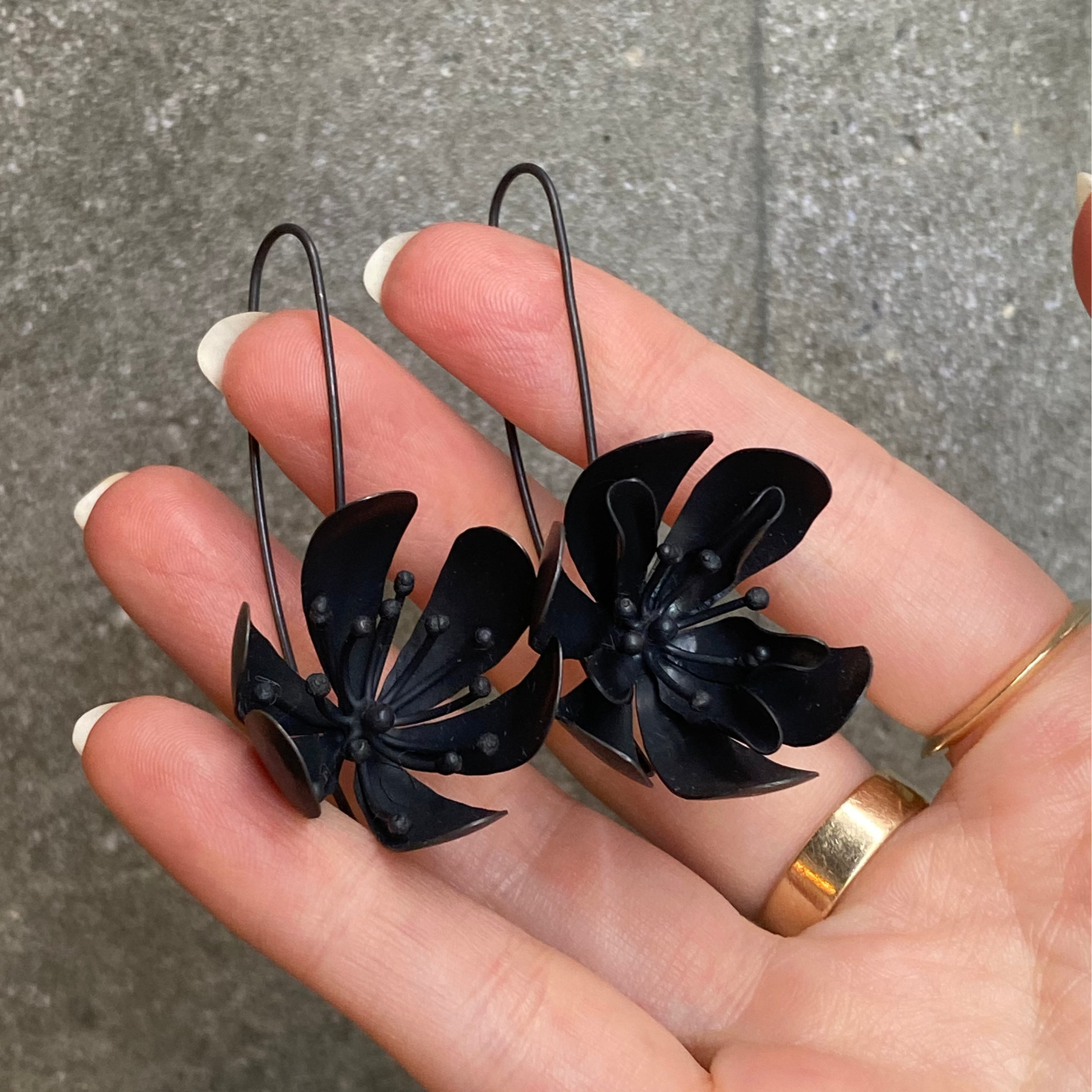 Single Three Layer Flower Earrings