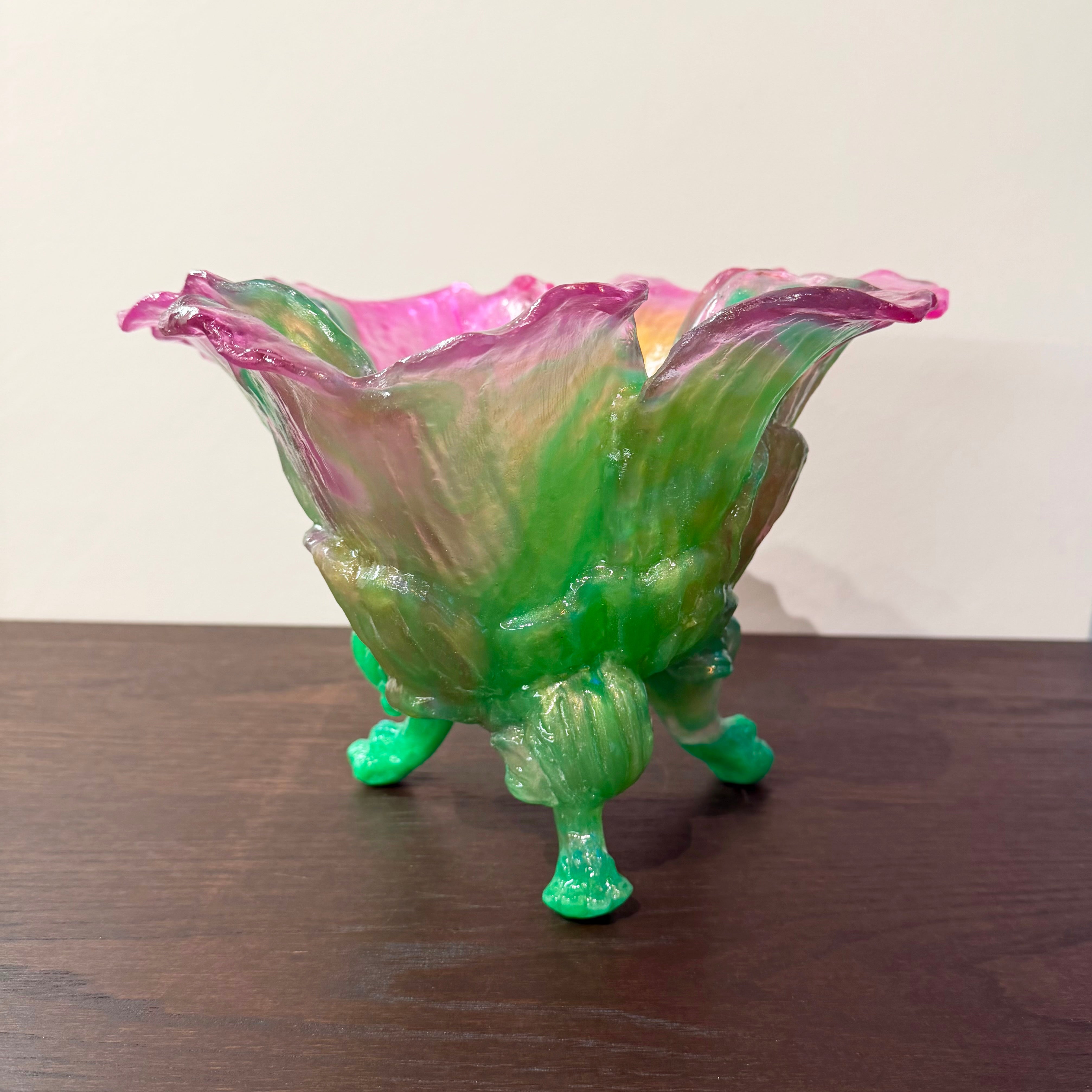 Leafy Bowl (Green Yellow Pink )