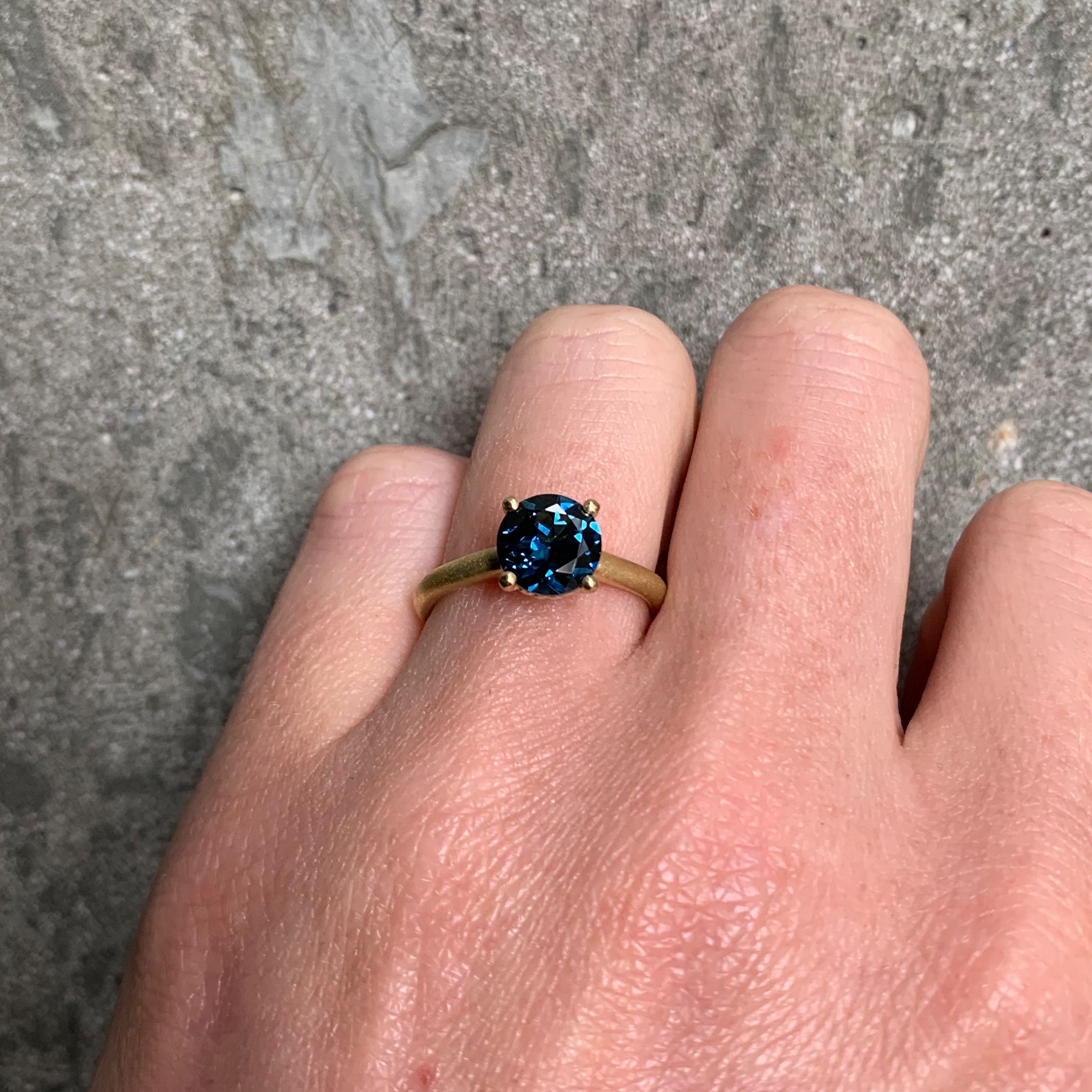 Harvest Round Blue Sapphire Ring