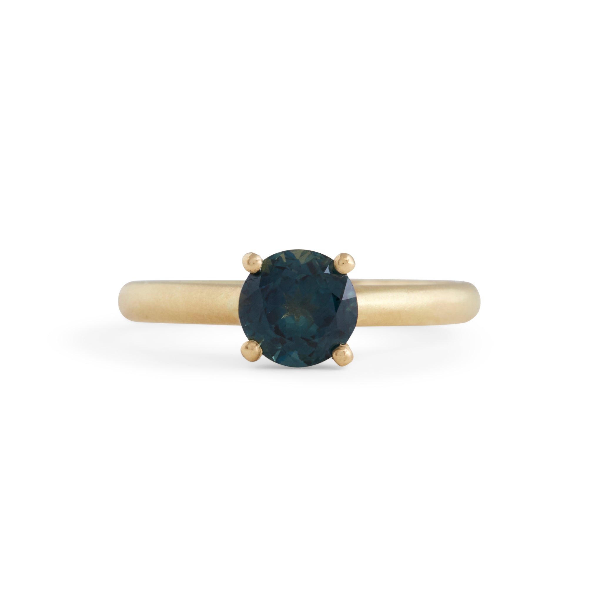 Harvest Round Teal Parti Sapphire Ring