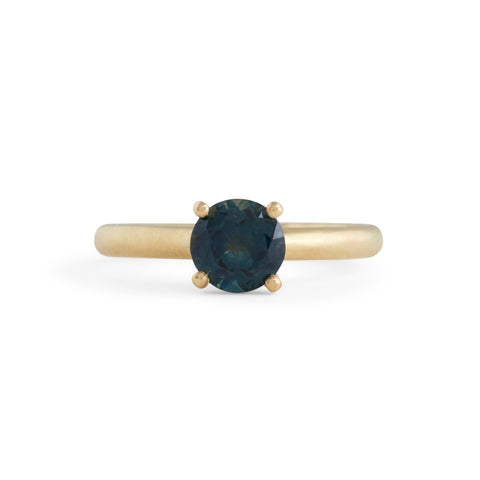 Harvest Round Teal Parti Sapphire Ring by Julia Storey