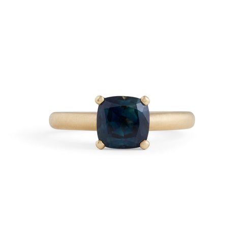 Harvest Cushion Blue Sapphire Ring