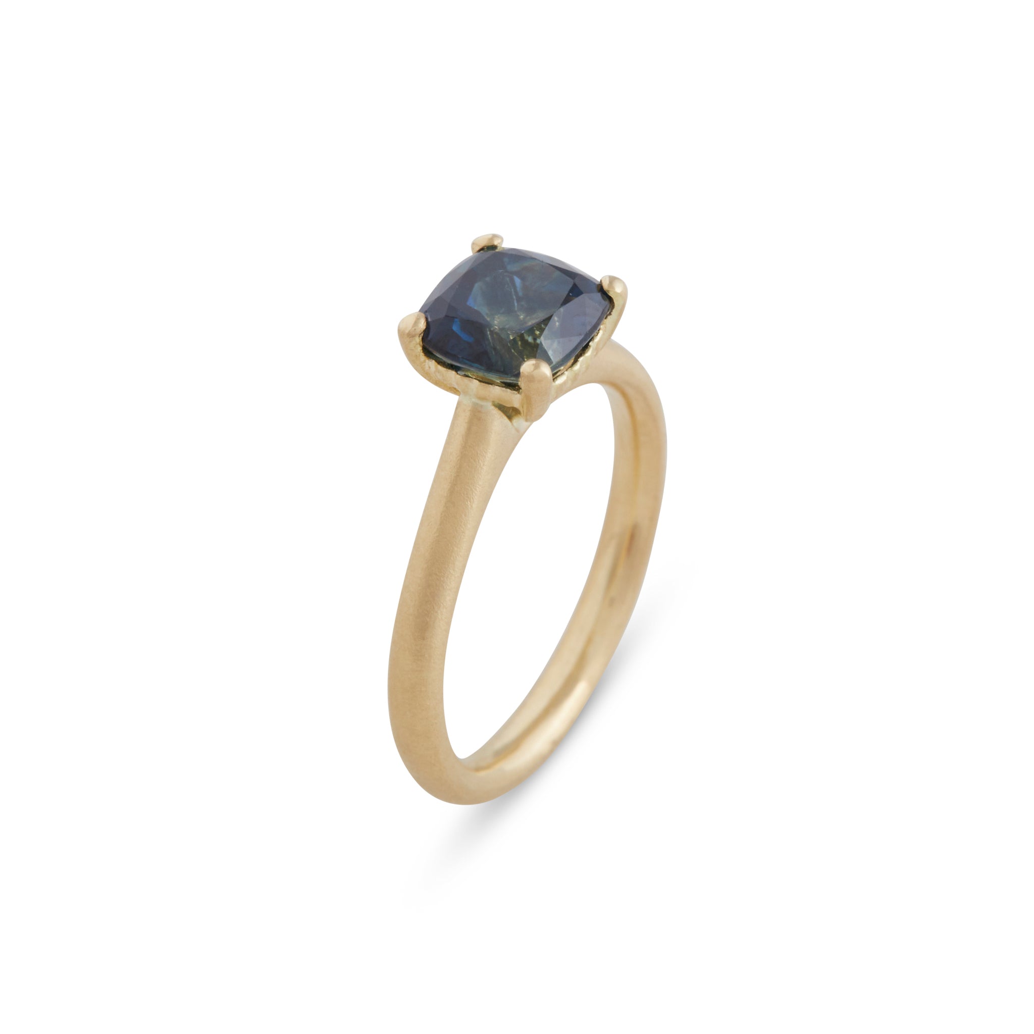 Harvest Cushion Blue Sapphire Ring