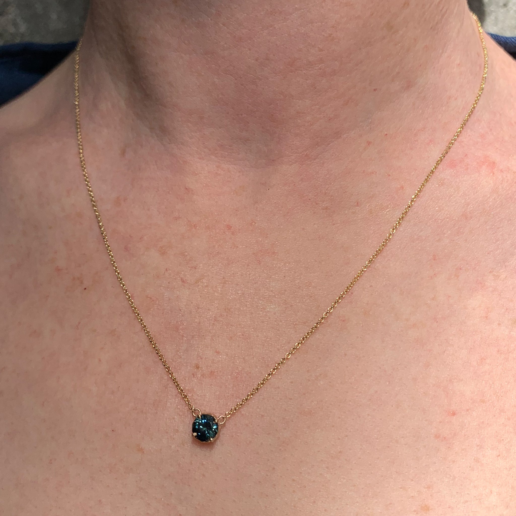 Harvest Teal Sapphire Pendant