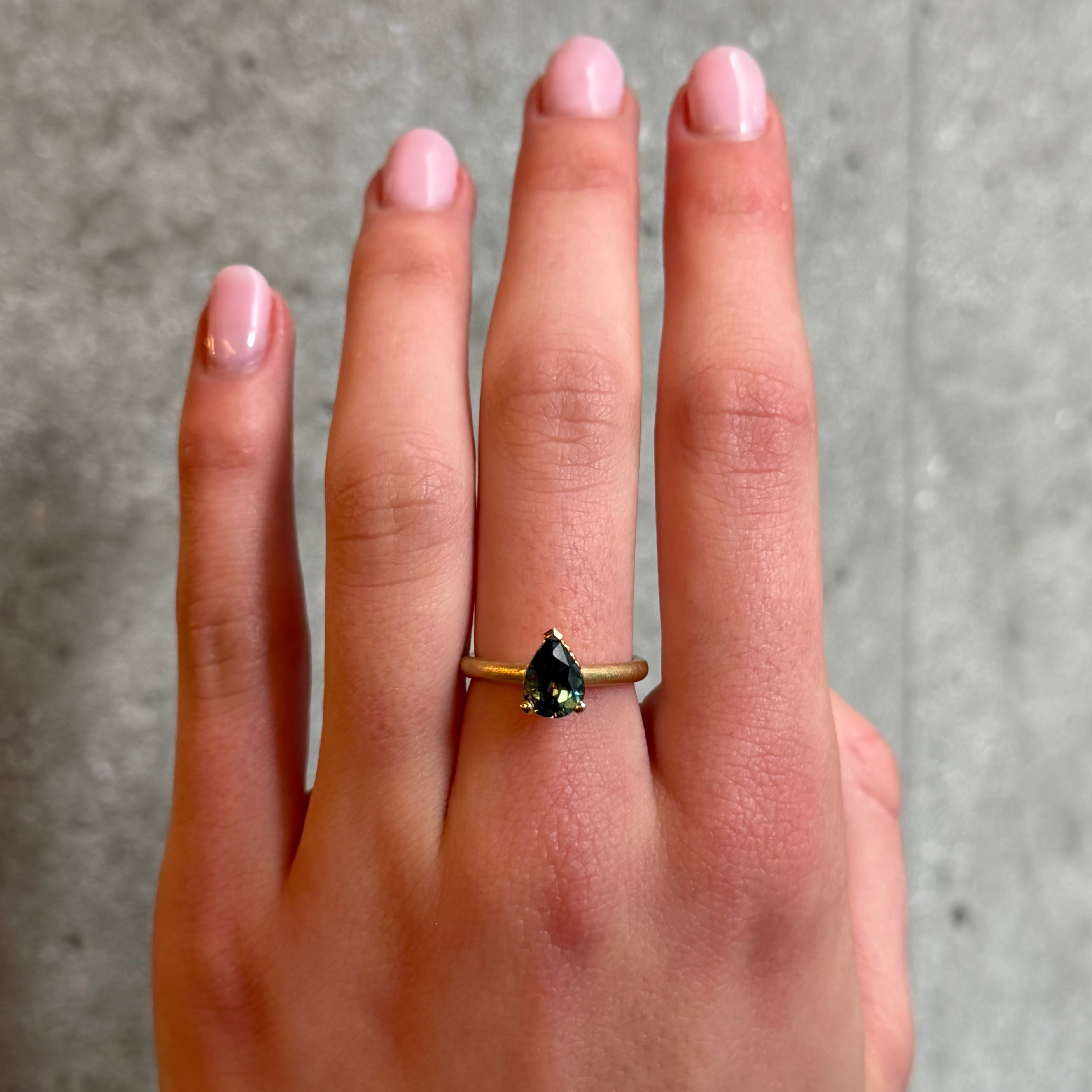 Harvest Pear Solitaire Ring