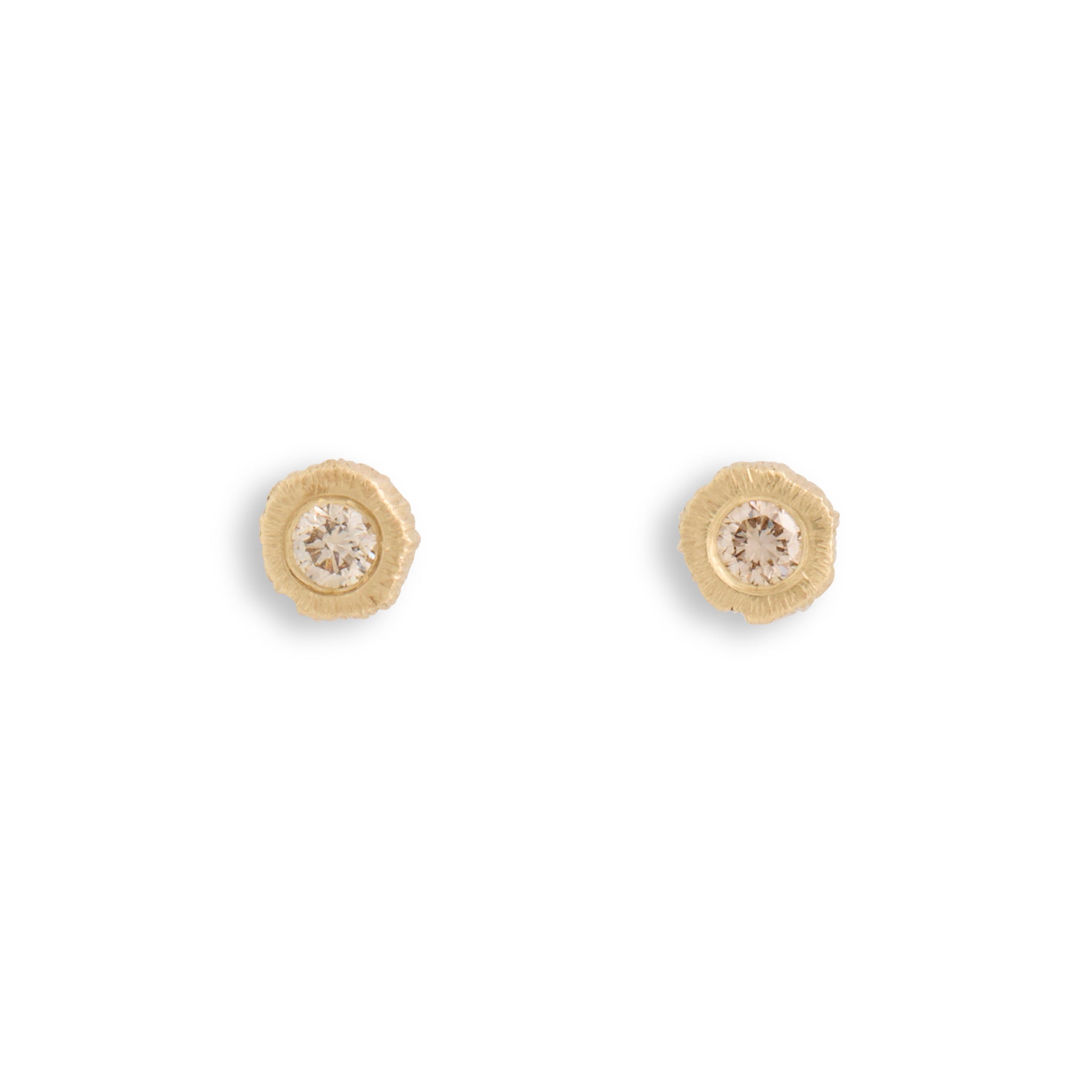 Rock Champagne Diamond Stud Earrings