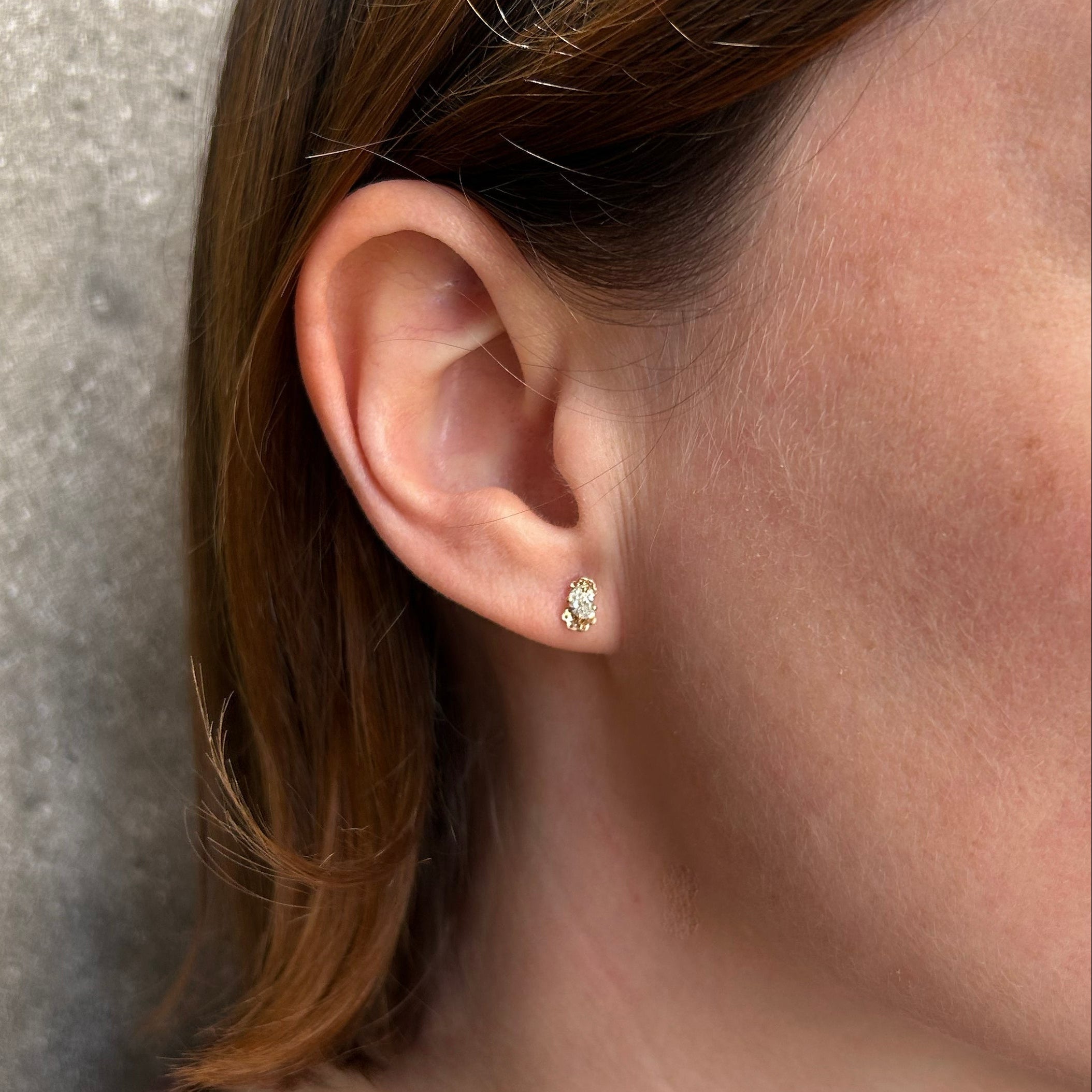 Auric Arc Diamond Stud Earrings