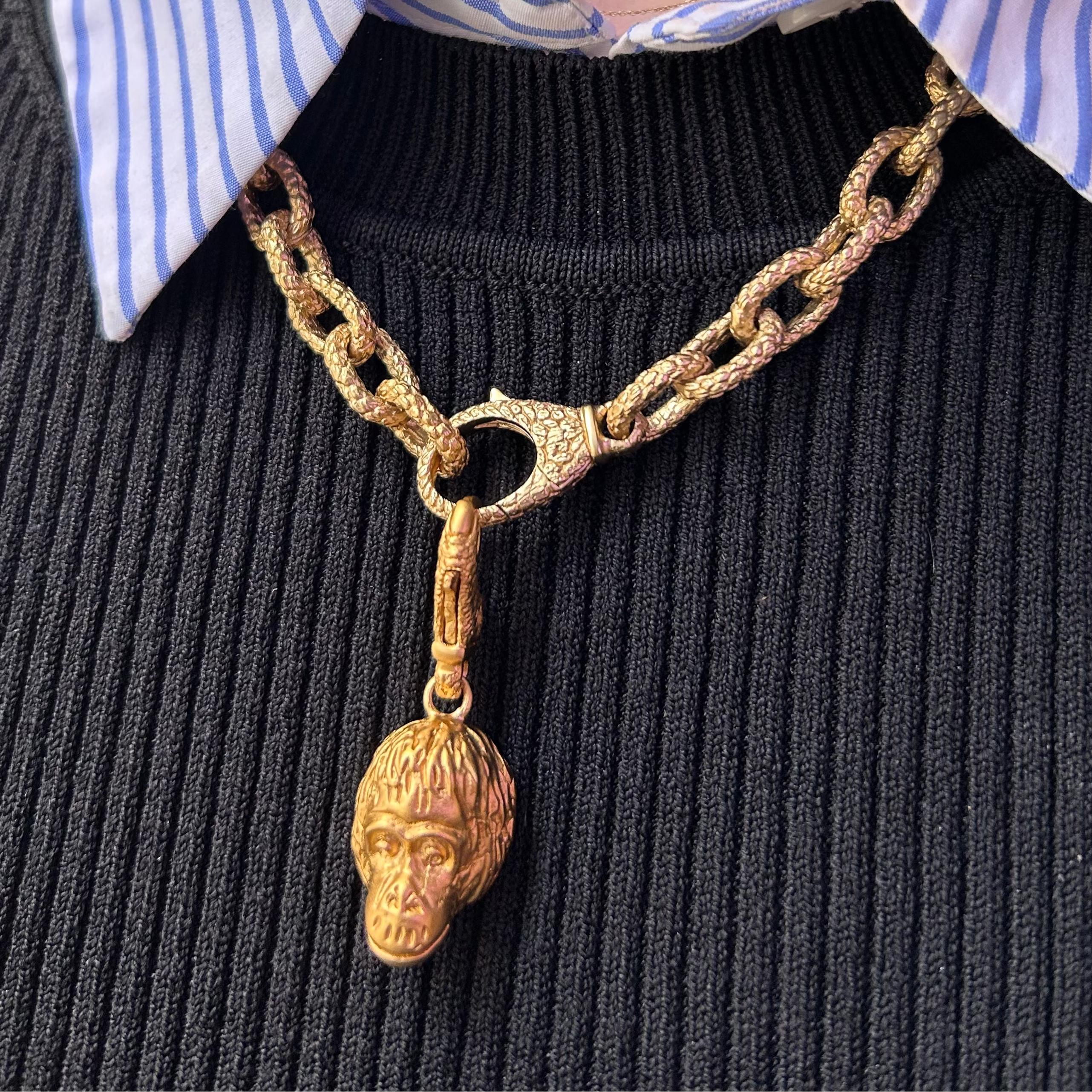 Chimp Head Charm With Lobster Clasp (Charm Only)