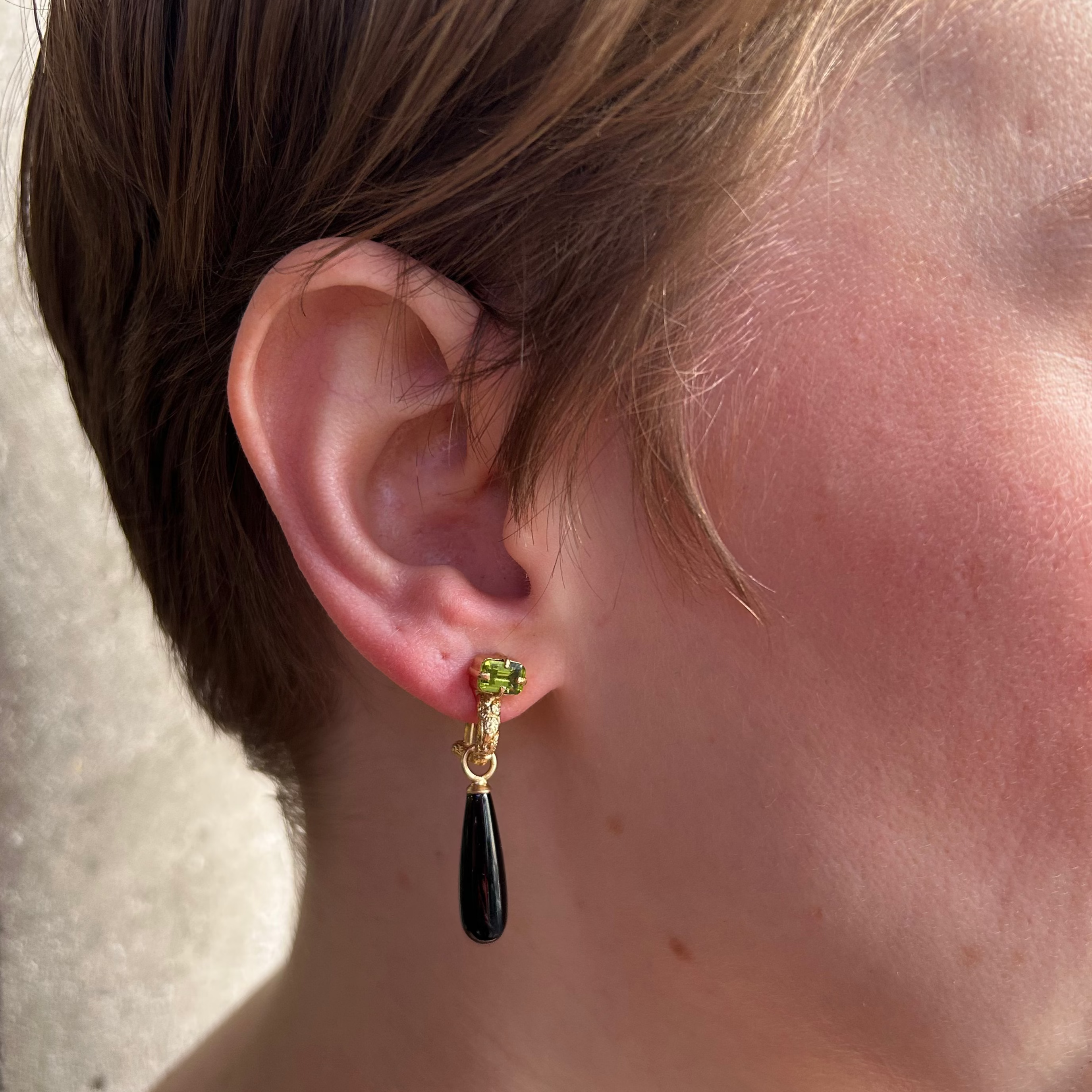 Peridot Skin Drop Earrings