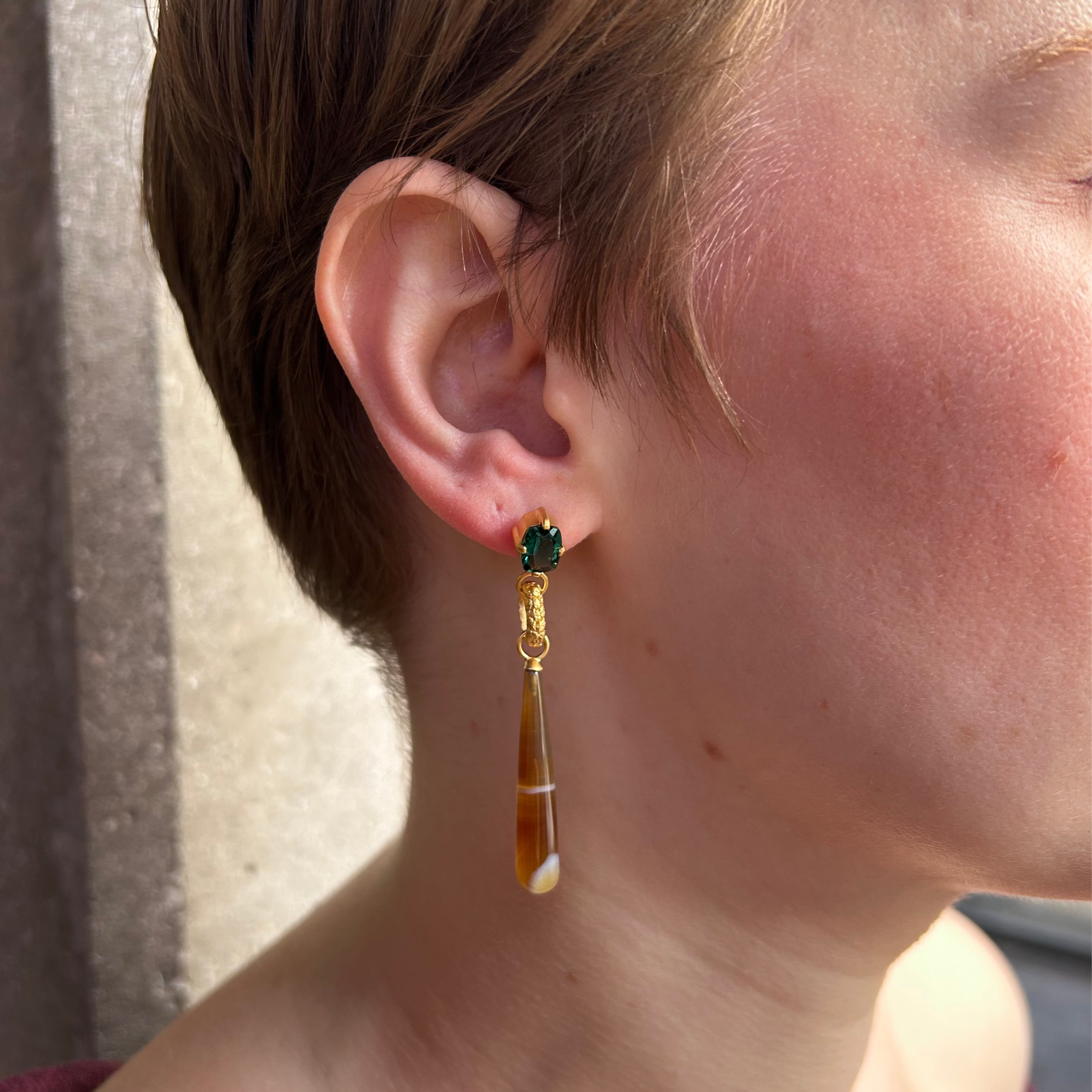 Green Drop Earrings