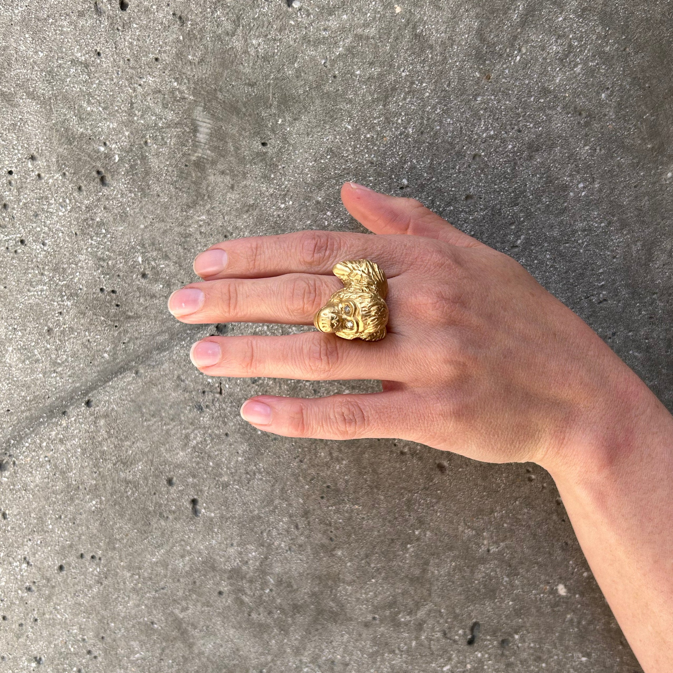 Pope Ring with Diamond Eyes