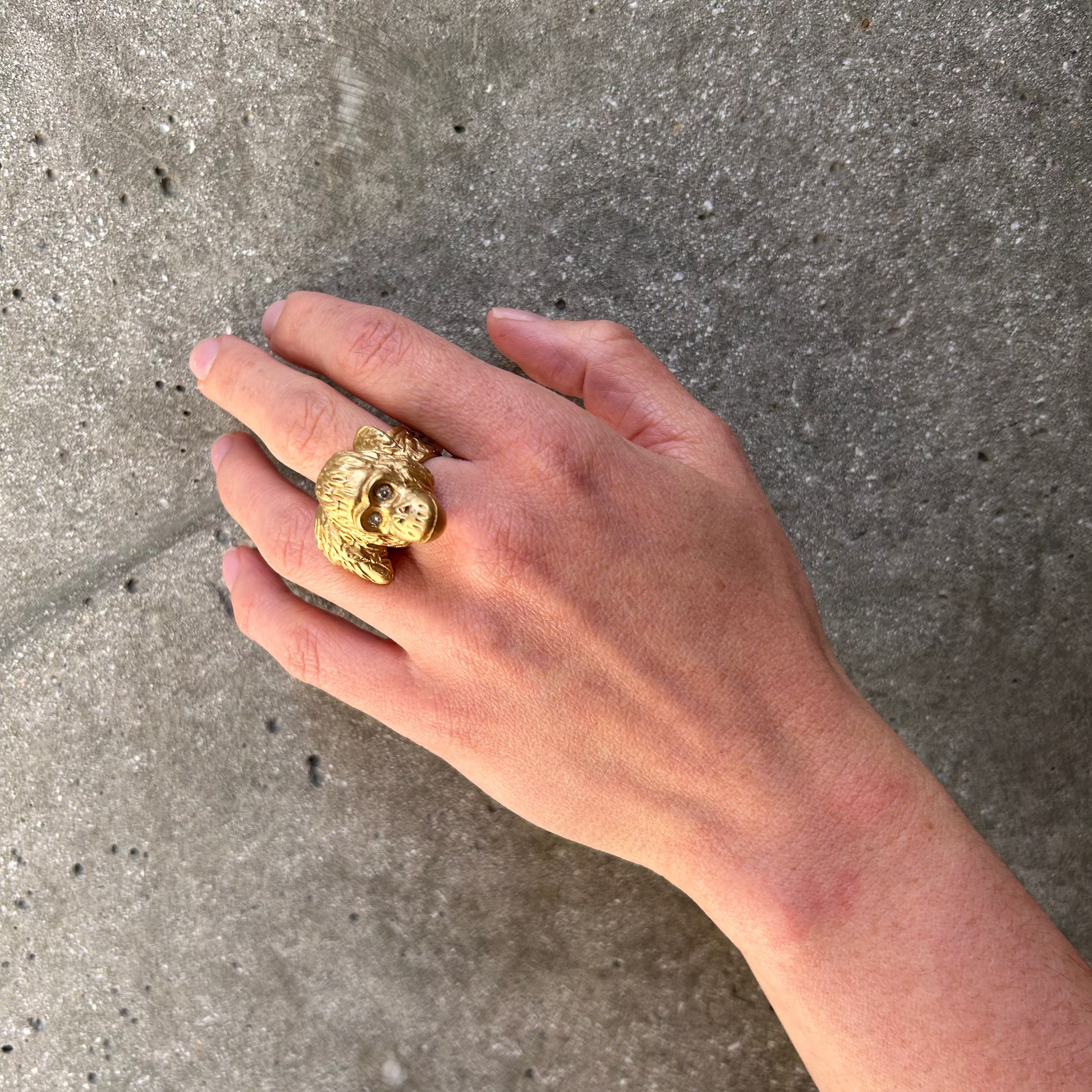 Pope Ring with Diamond Eyes