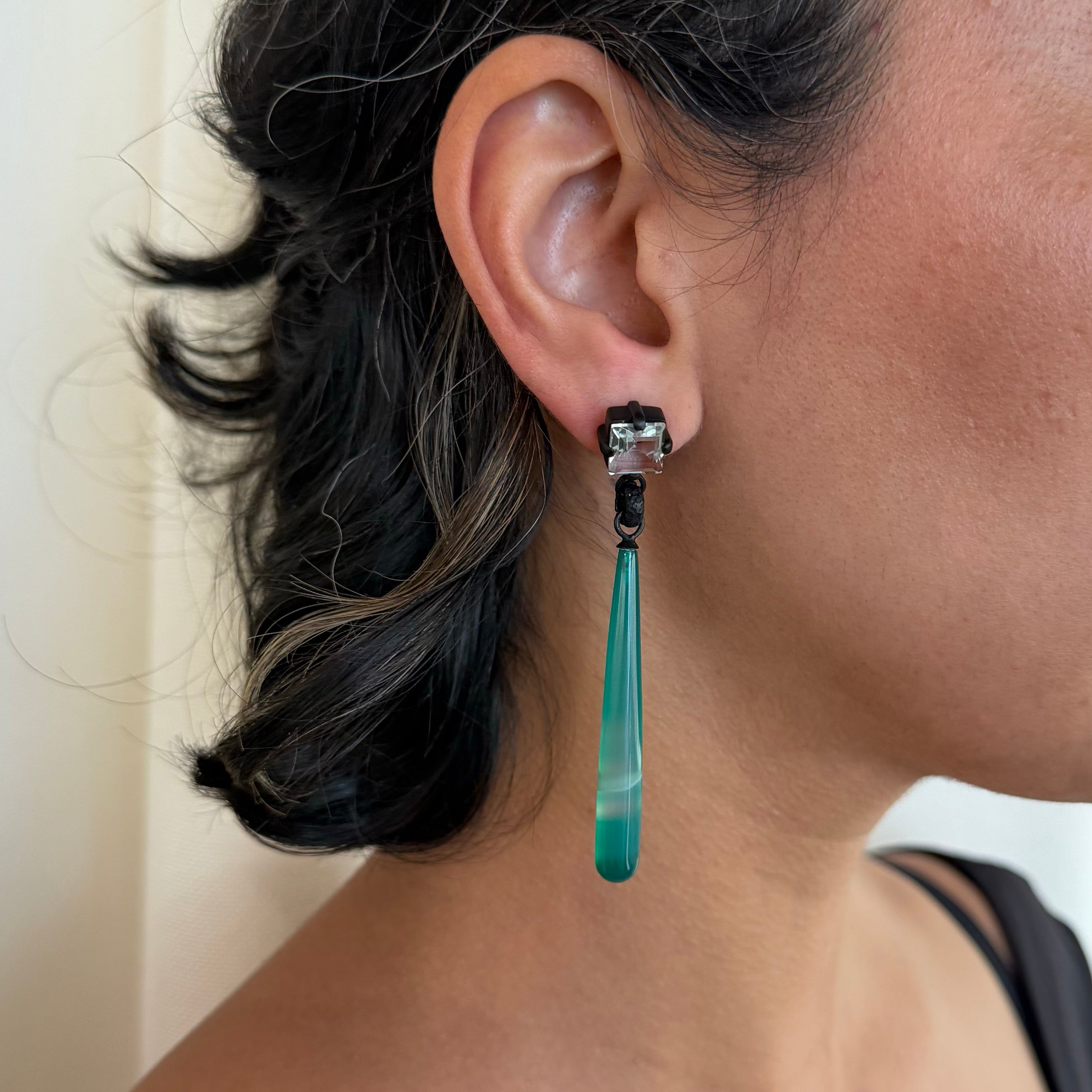 Agate Orangutan Skin Drop Earrings