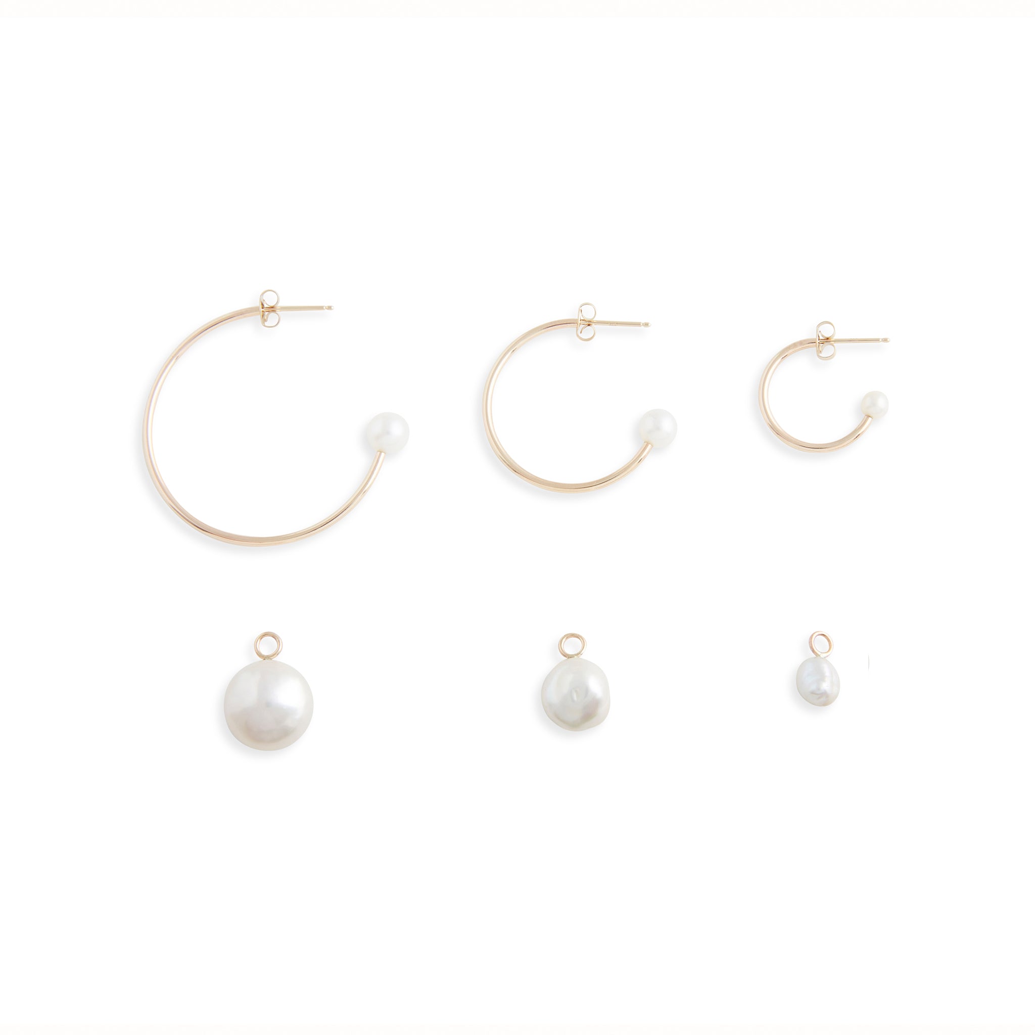 Medium Gold Charming Hoop + Charms Earrings