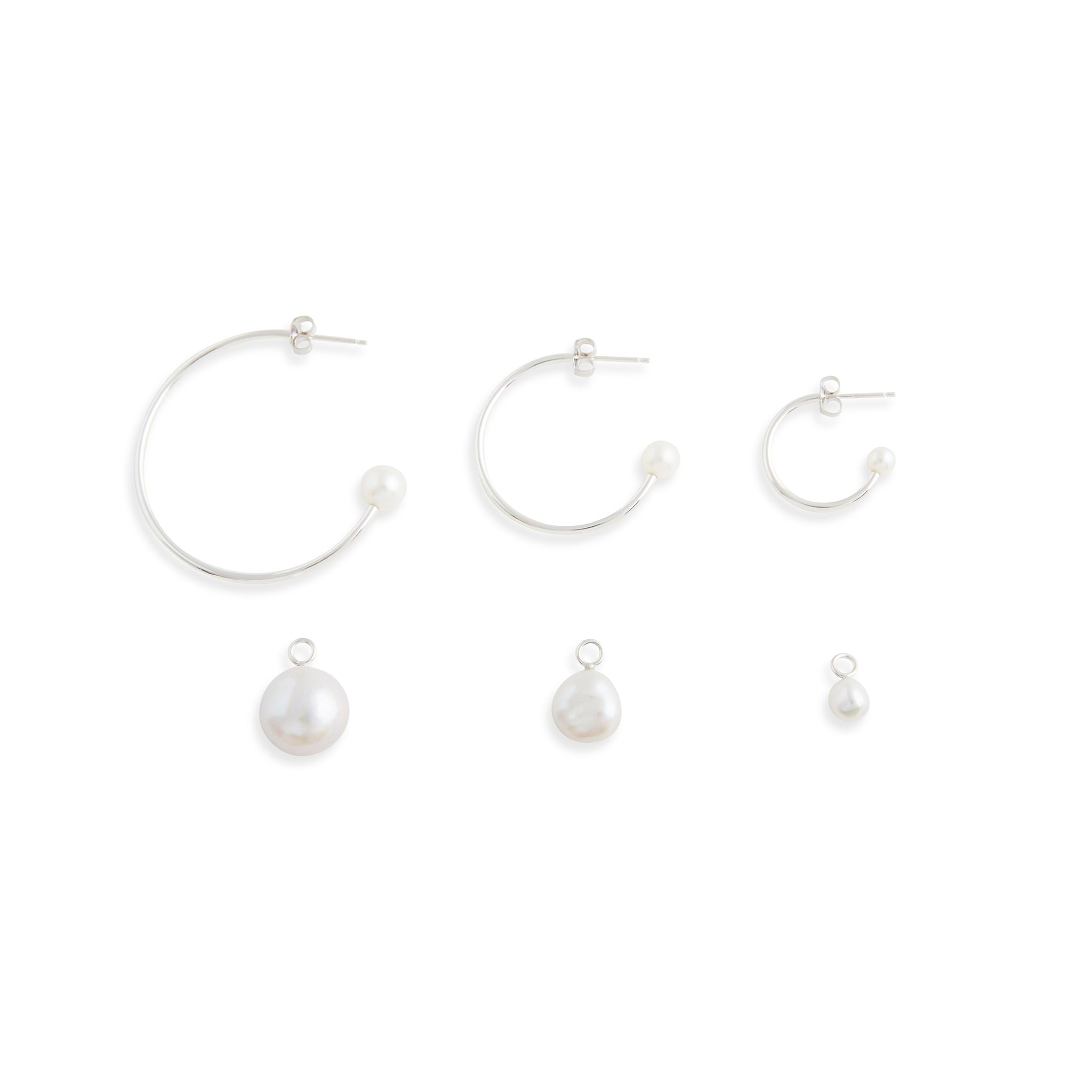 Medium Silver Charming Hoop + Charms Earrings