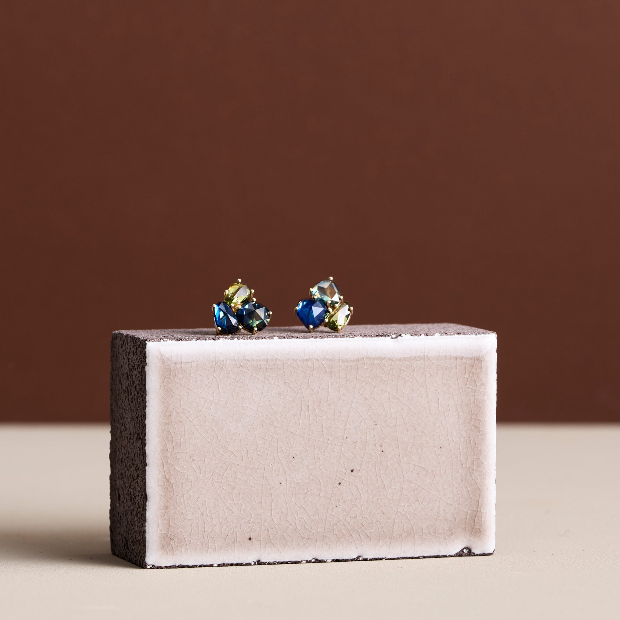 Bright Horizon Australian Parti Sapphire Stud Earrings