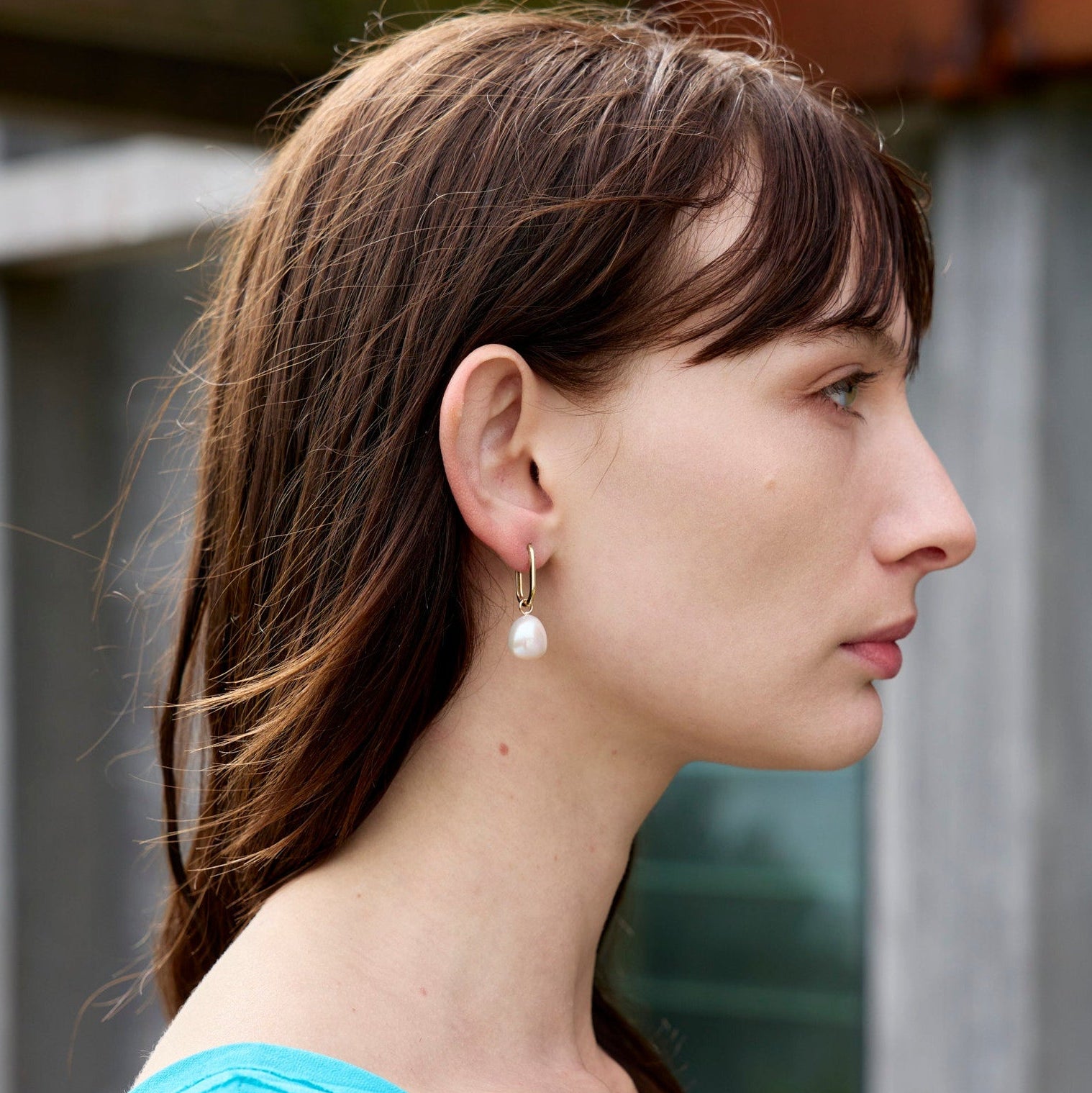 Elysian Gold Baroque Pearl Drop Medium Earrings