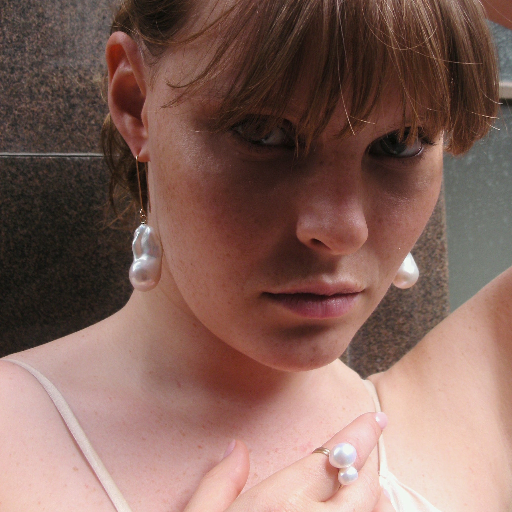 Baroque Pearl Extra Large Gold Drop Earrings