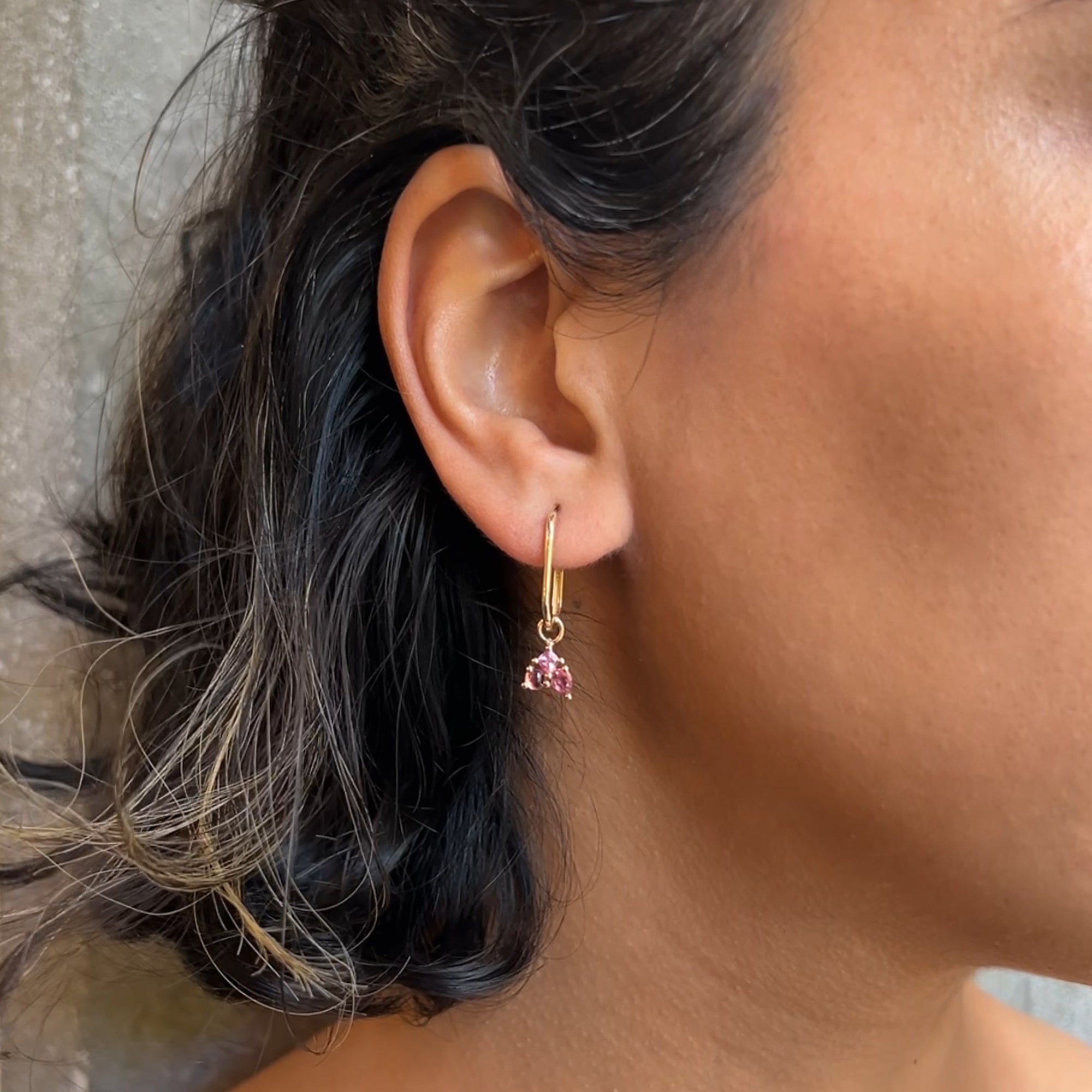 Kaleidoscope Pink Gem Amulet Earrings