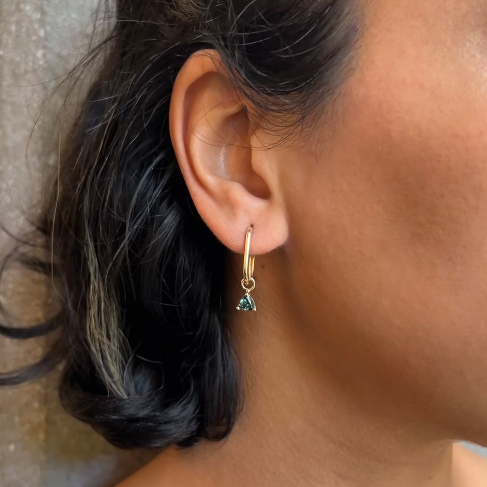 Triliant Parti Sapphire Amulet Earrings