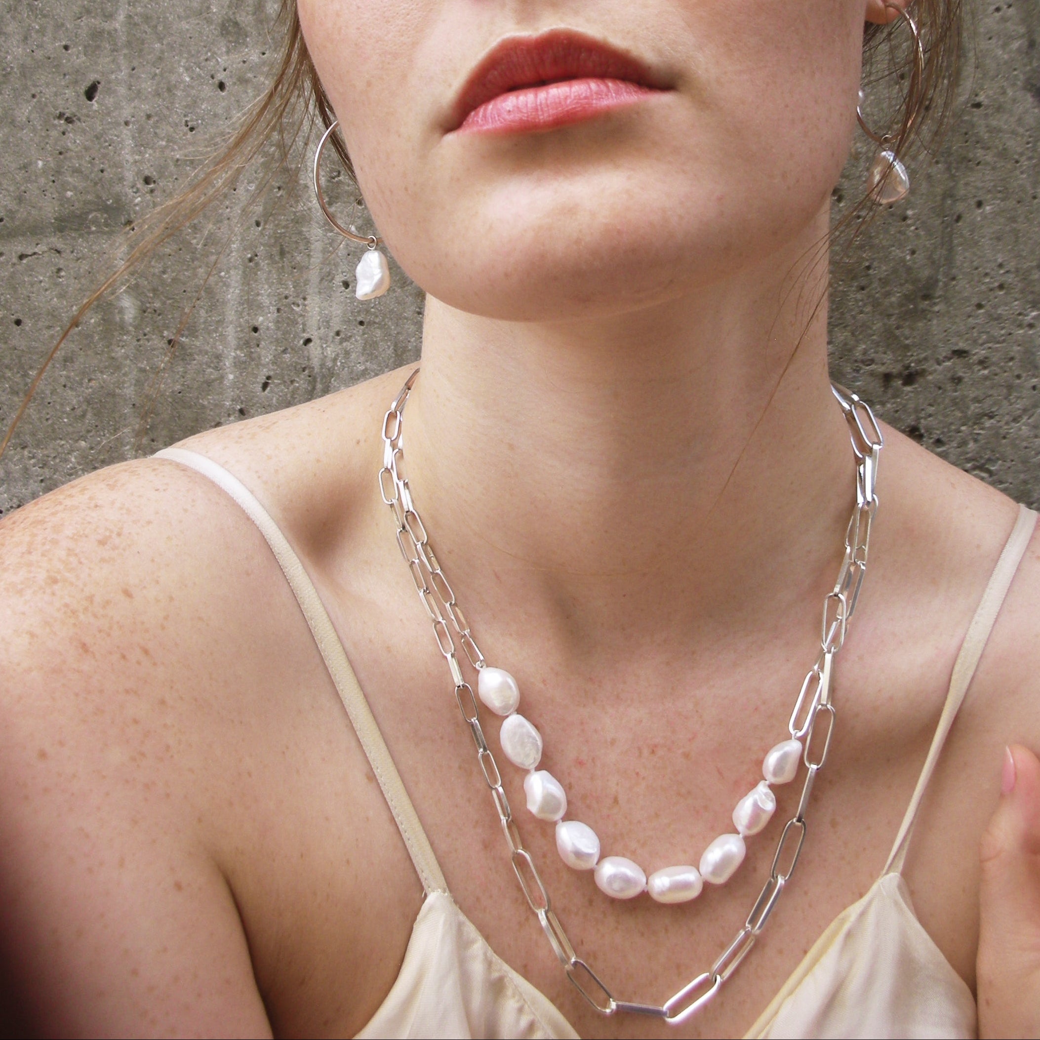 Silver Mixed Link Necklace