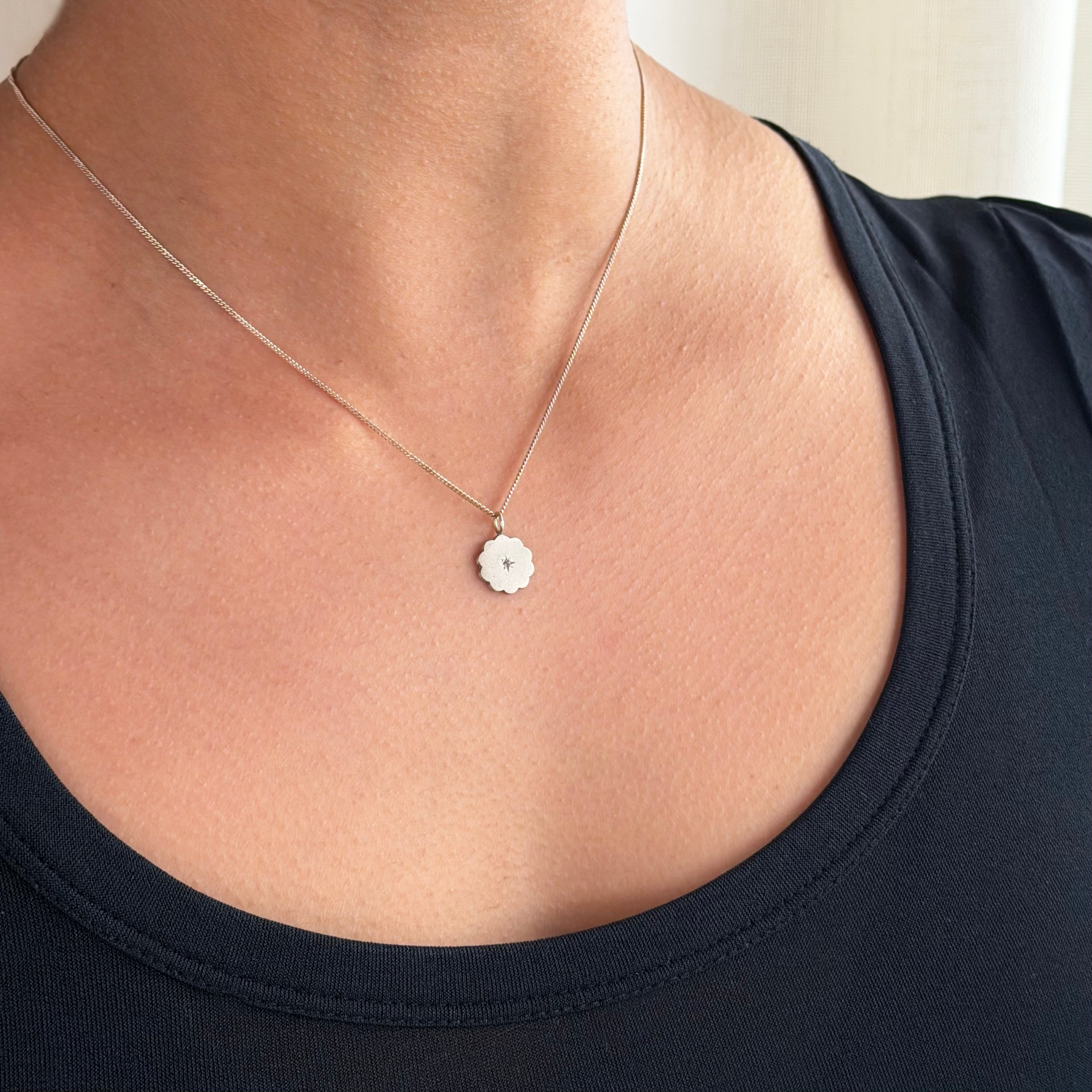 Birthstone Amulet Pendant Silver - Cloud