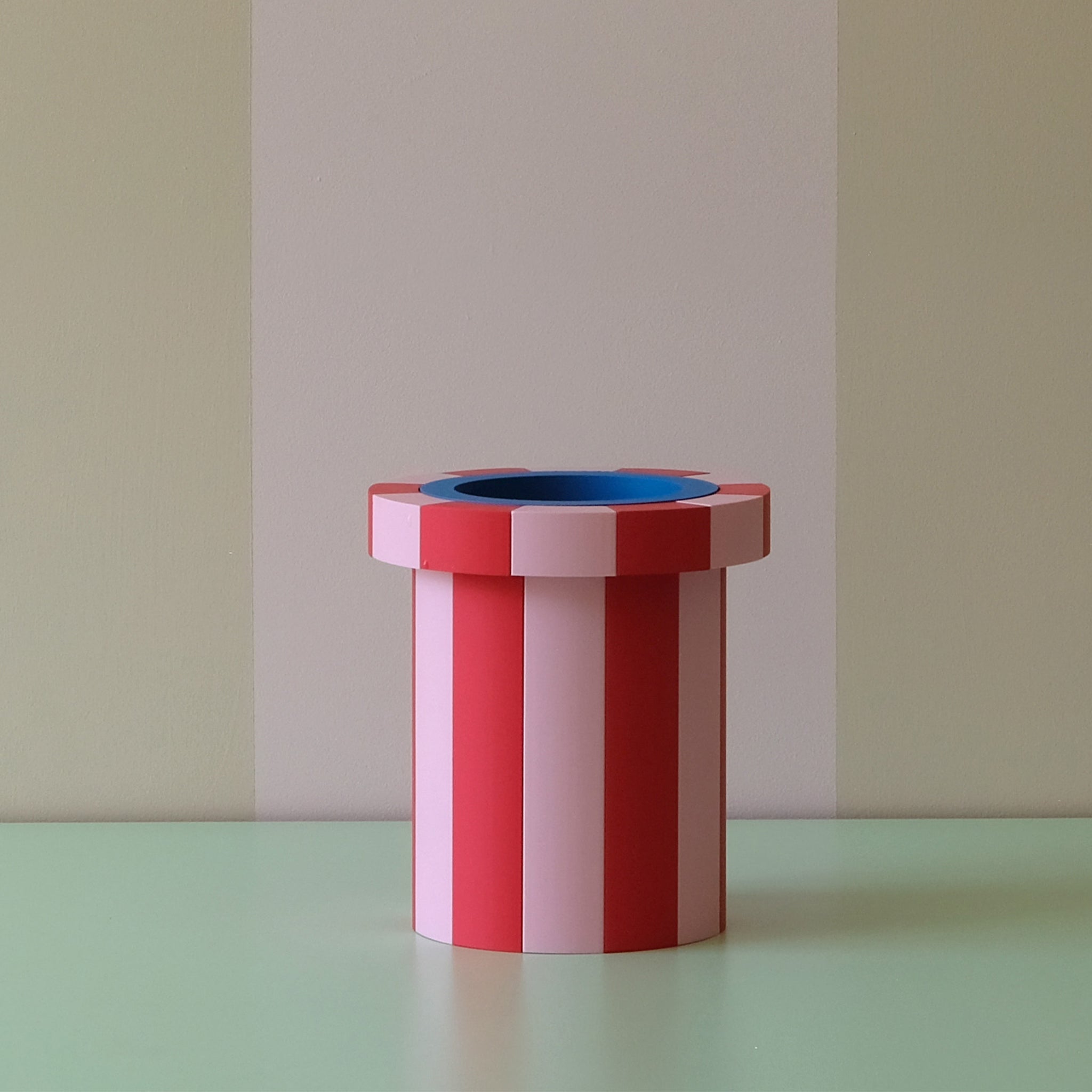 Stripe Vase Large - Red, Pink and Blue