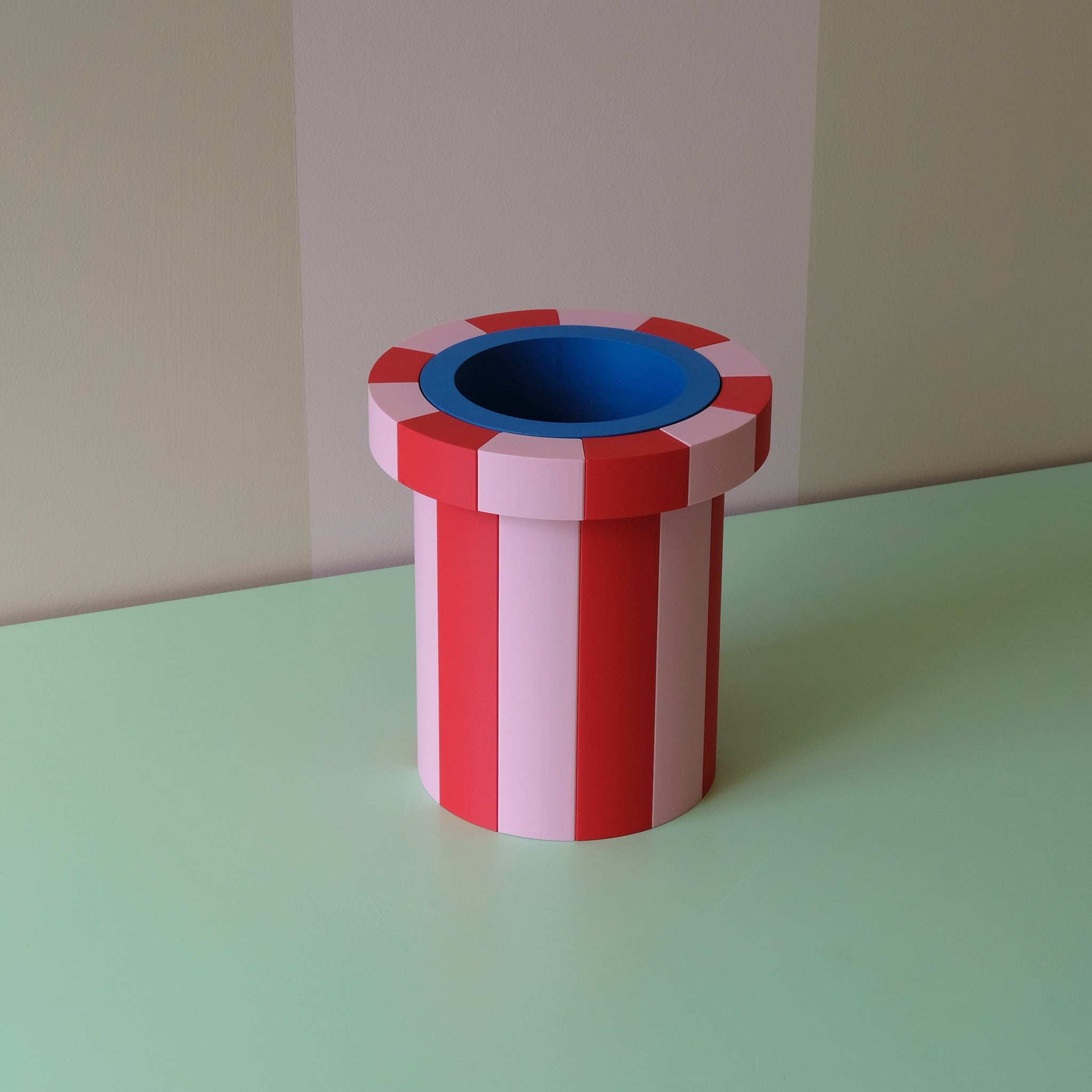 Stripe Vase Large - Red, Pink and Blue