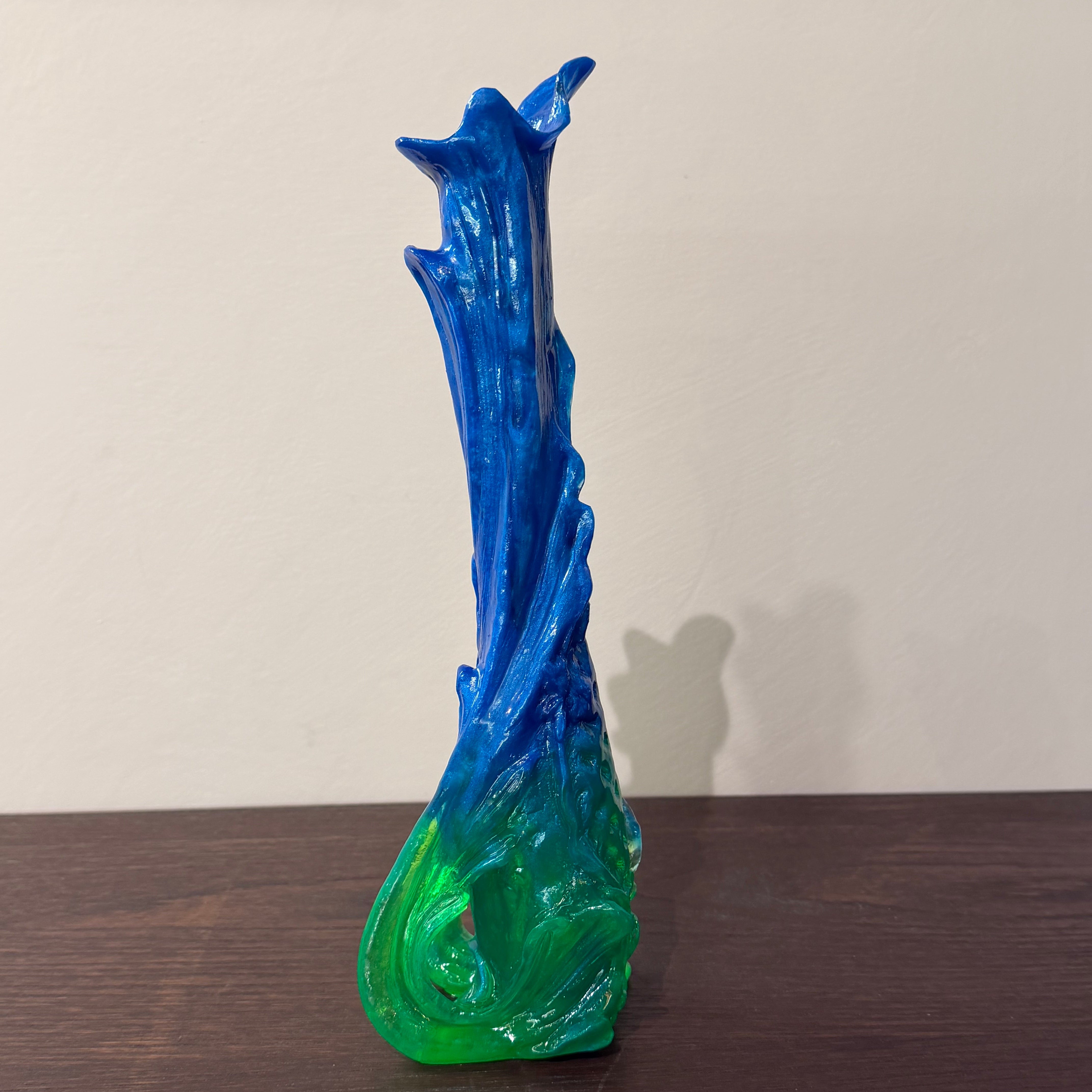 Tall Nouveau Bud Vase ( Blue and Green )