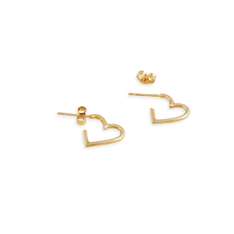 Small Gold Heart Hoop Earrings