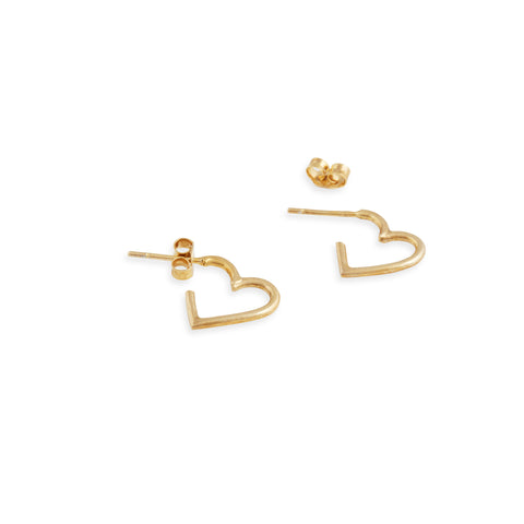 Small Gold Heart Hoop Earrings by Zoe Grigoris